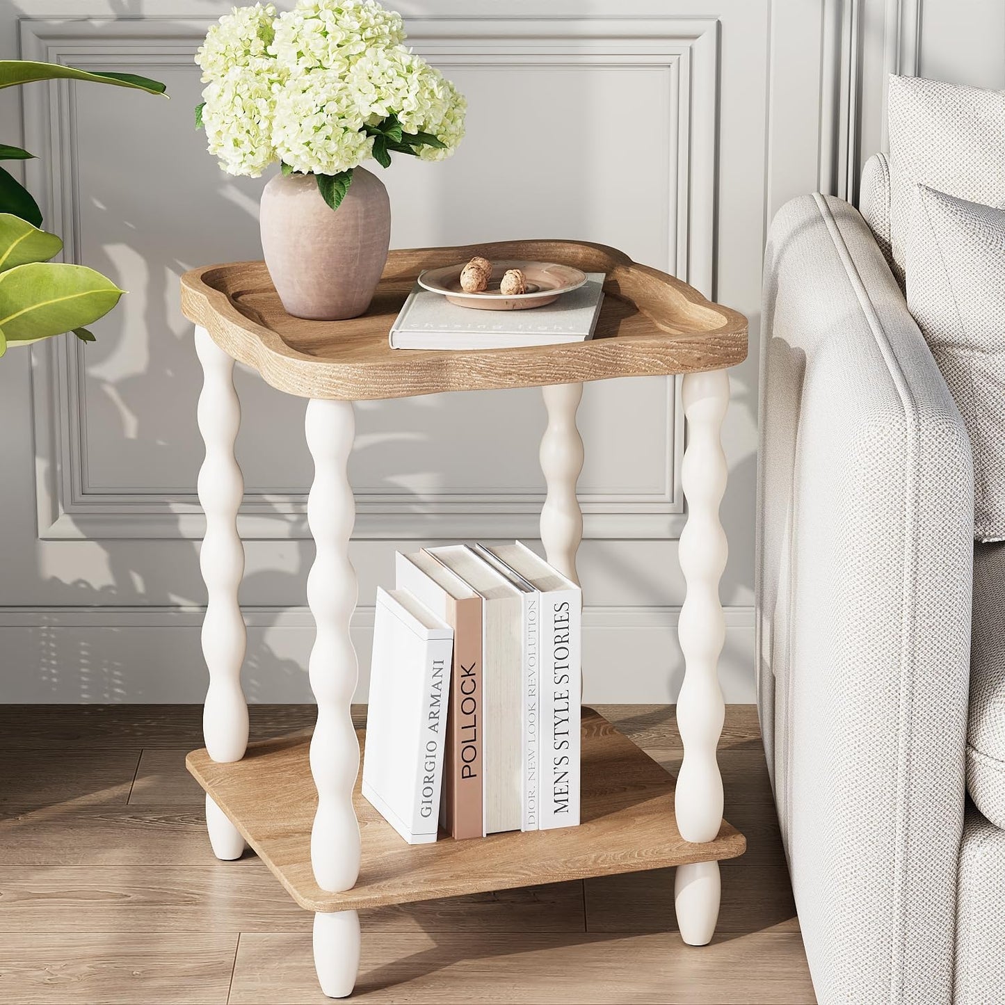 Handcrafted 2-Tier Farmhouse End Table for Cozy Living Spaces