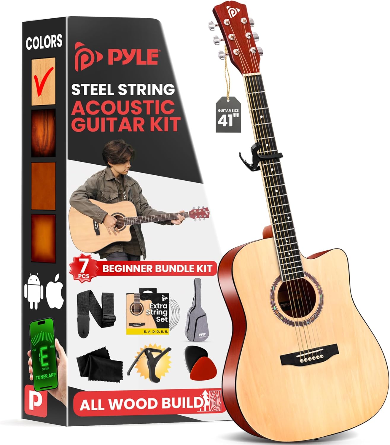 Full Size Acoustic Guitar Kit - Perfect for Beginners!