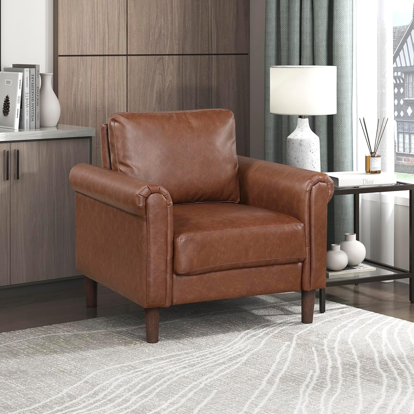 Faux Leather Armchair: Luxe Comfort & Style