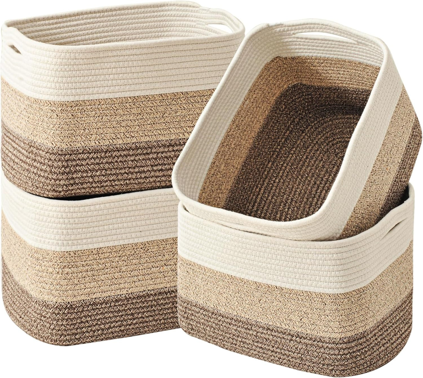 Woven Cotton Rope Storage Baskets for Organizing Your Home