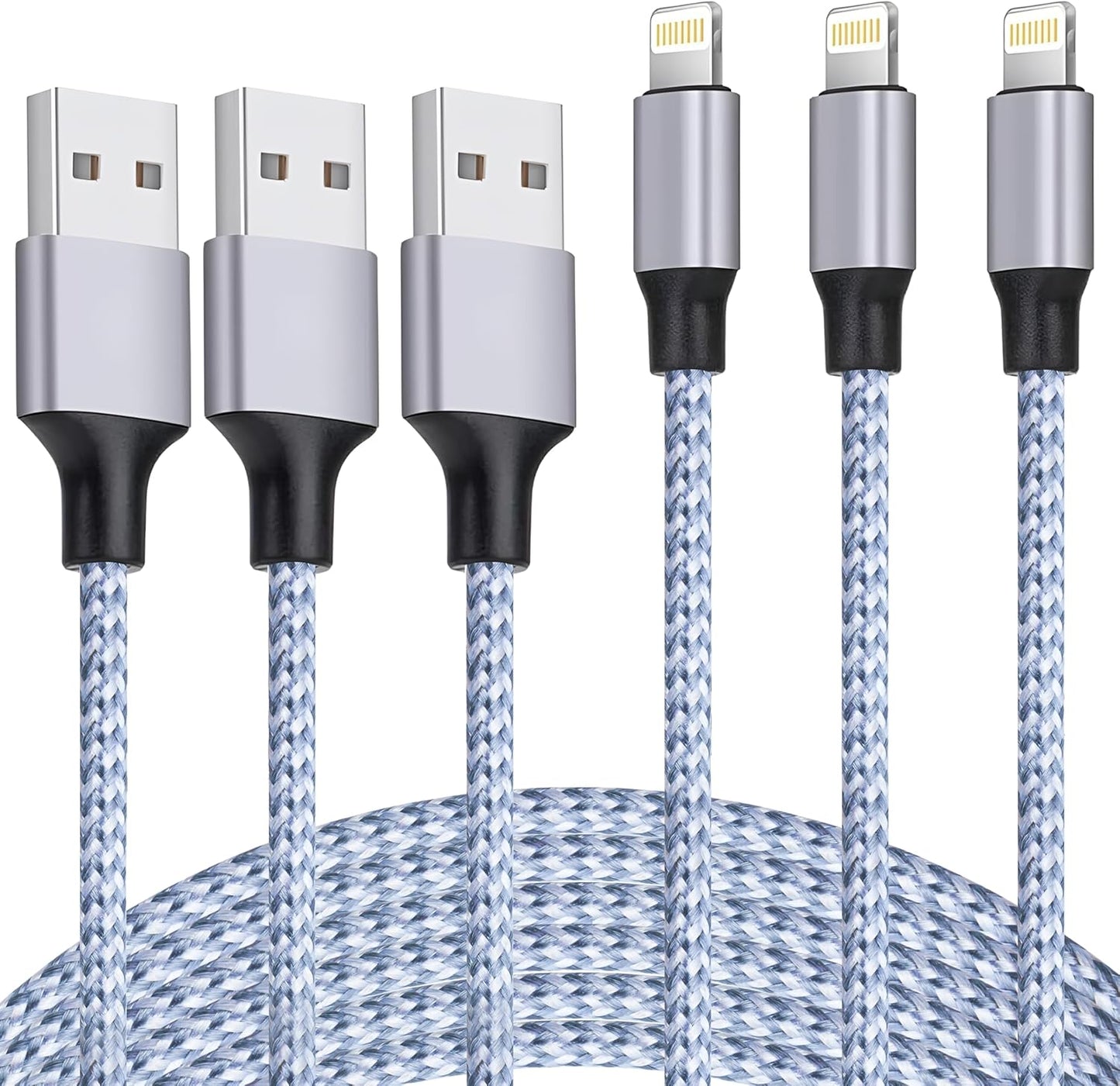 Fast-Charge Any iPhone with DAZHWA 3-Pack 6ft Lightning Cable