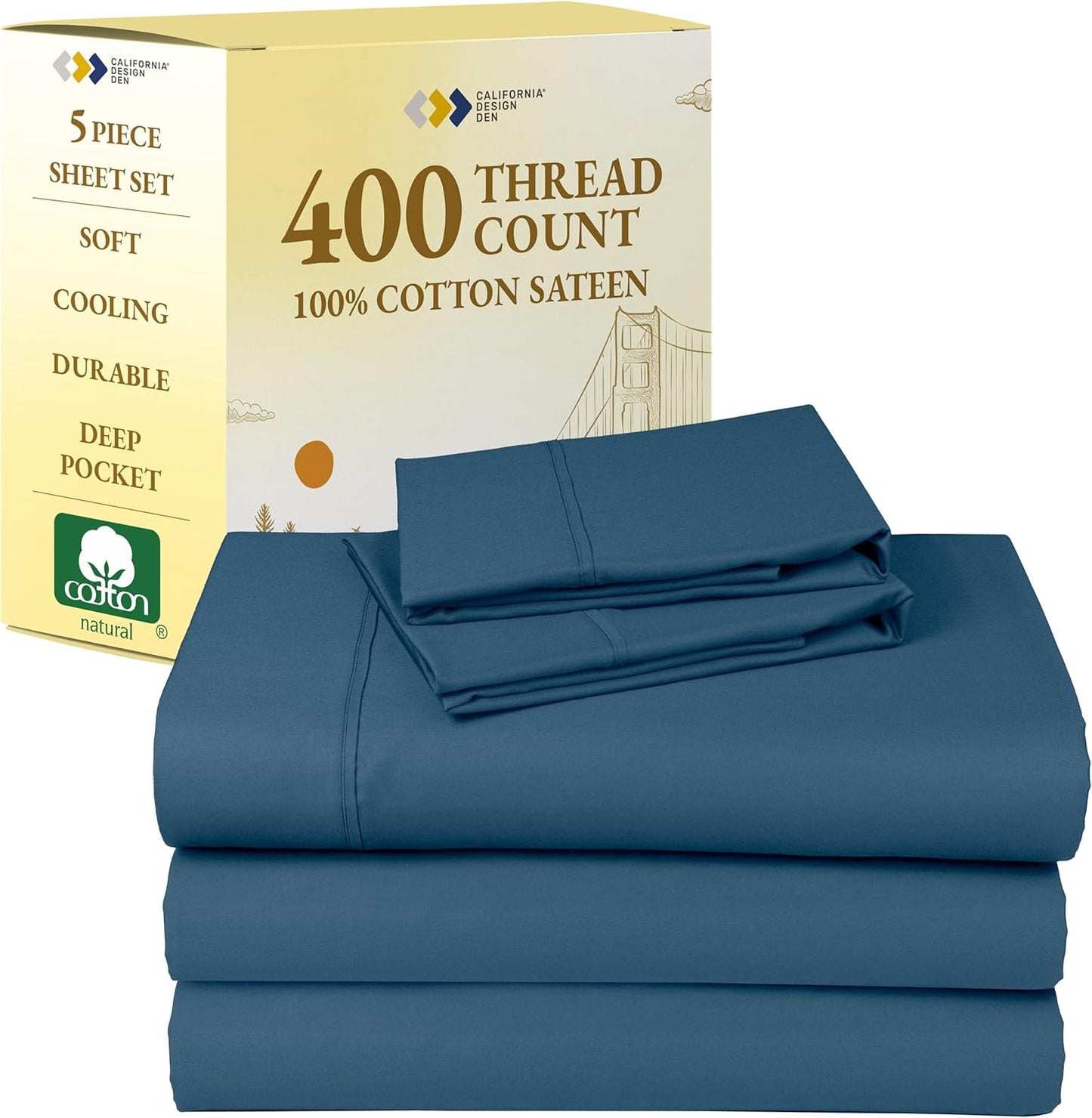 California Design Den Split King Sheets Set - Soft Cotton Bedding