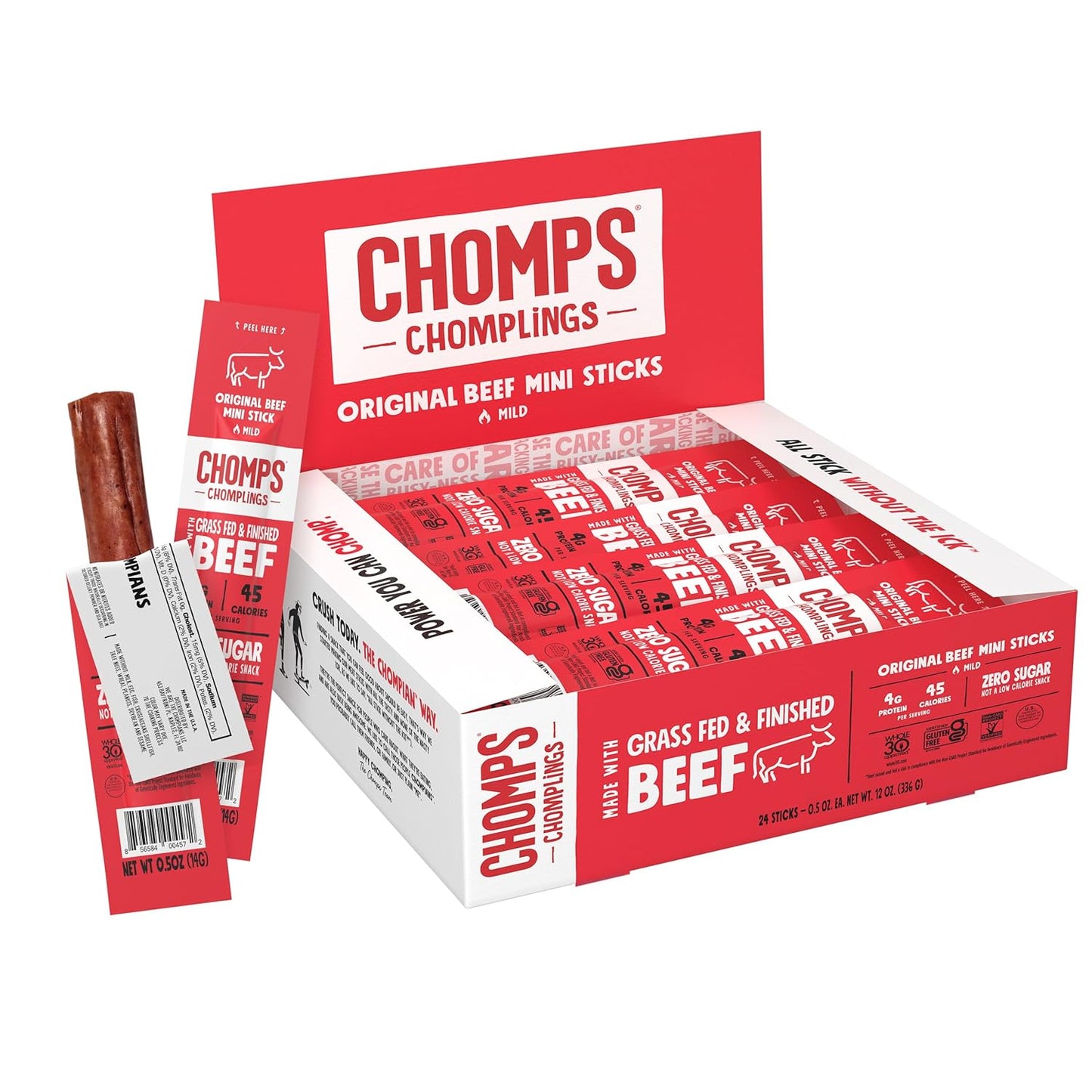 Keto-friendly Chomps Beef Jerky Sticks 24-Pack