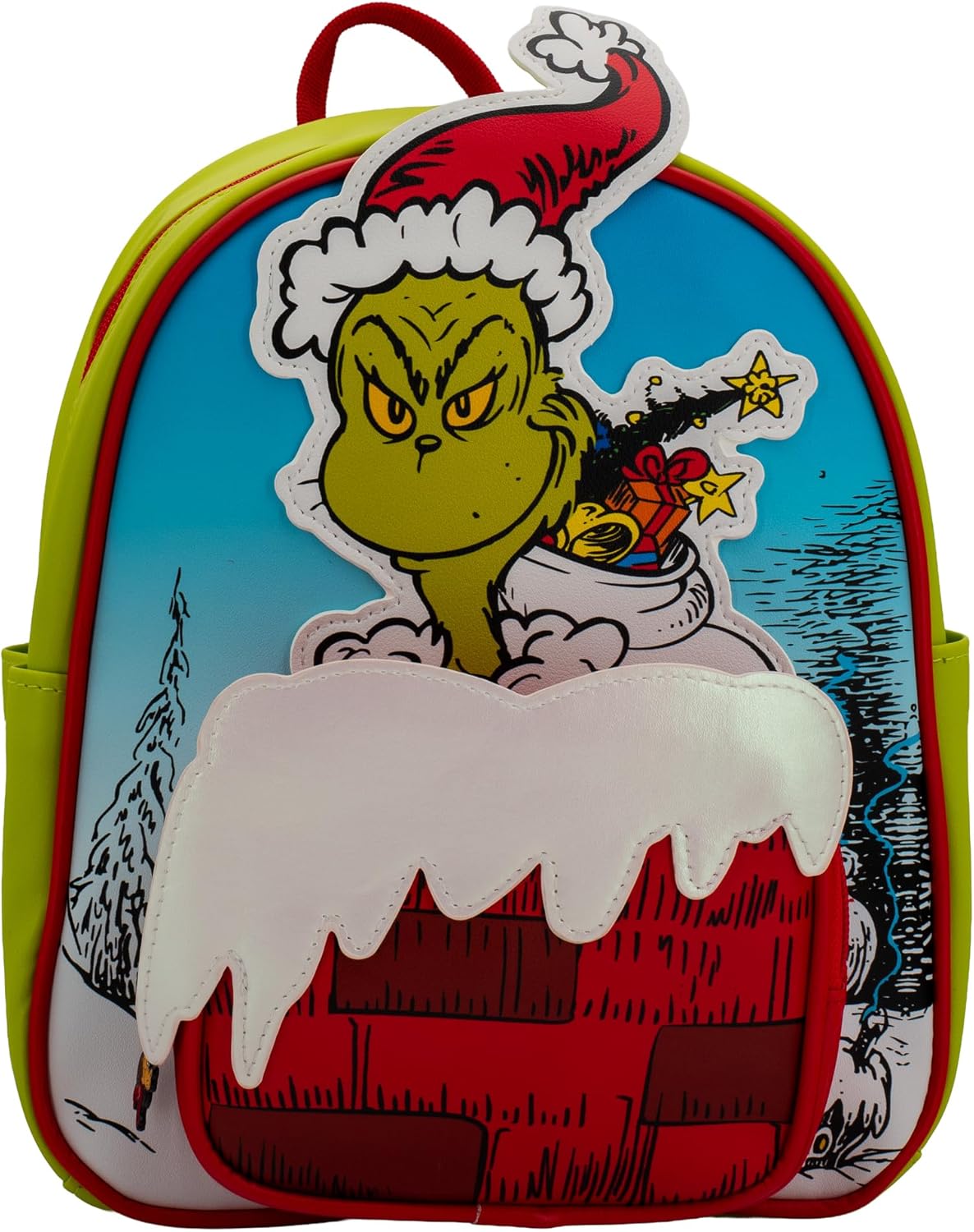 Grinch Mini Cosplay PU Backpack Purse for Whoville Fans