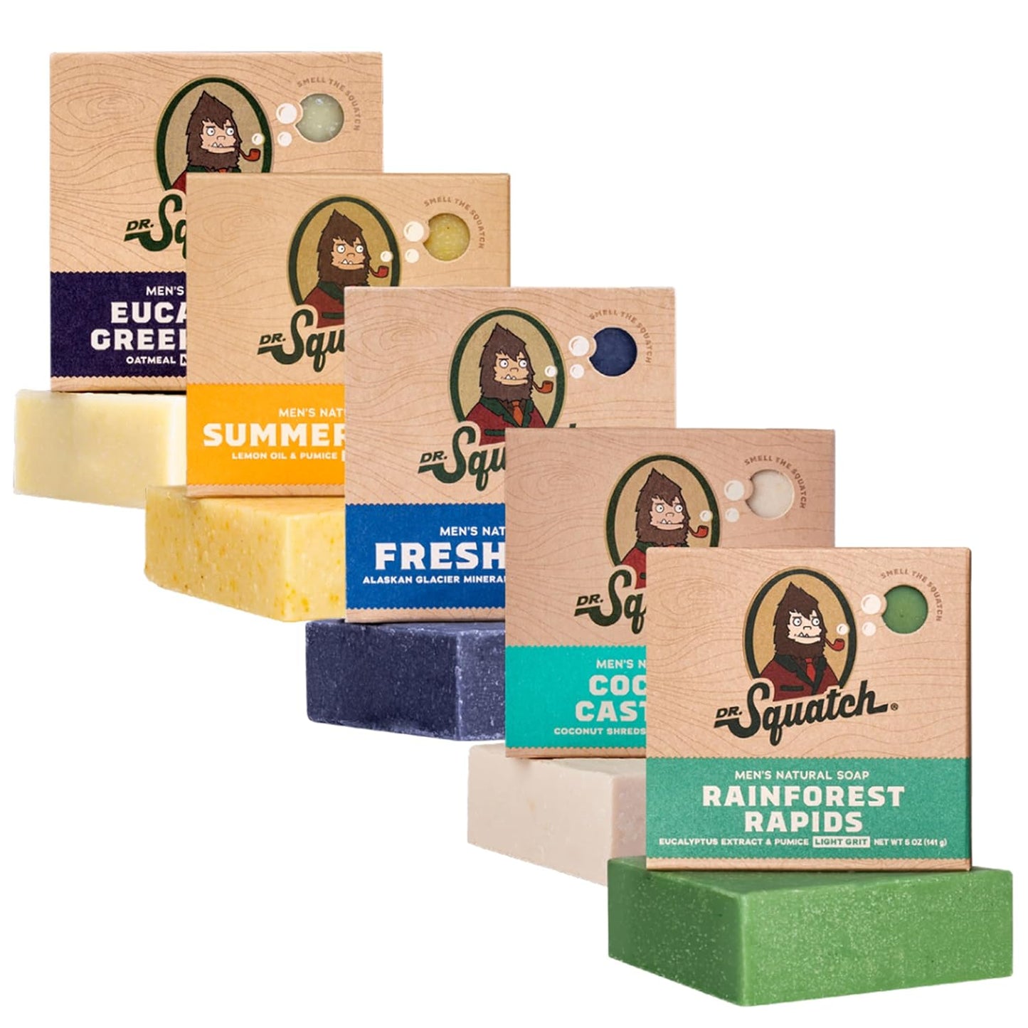 Dr. Squatch Natural Bar Soap for Men Gift Set - 5-Pack Variety