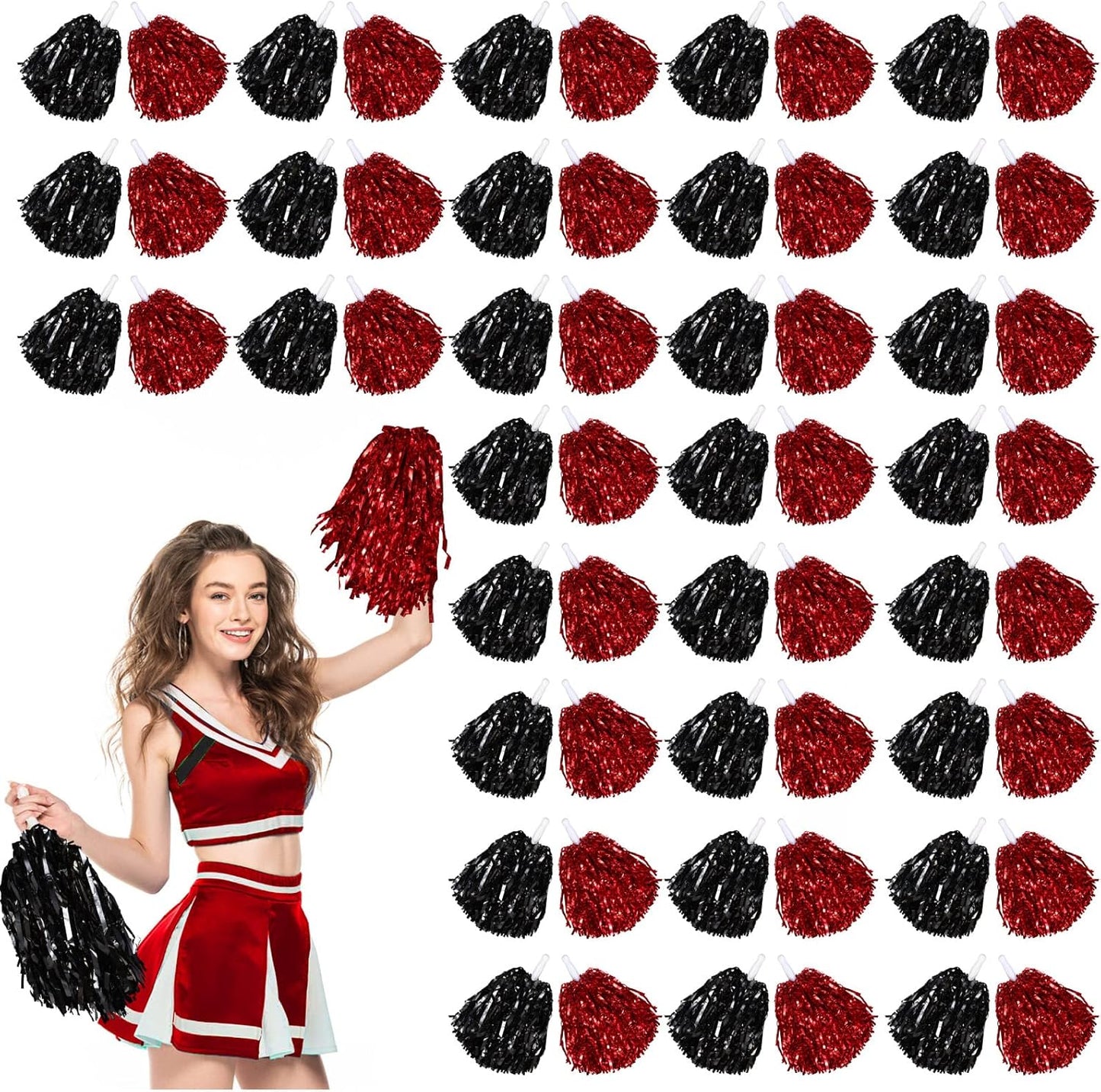 60 Pcs Cheerleading Pom Poms for Spirited Sports and Dance