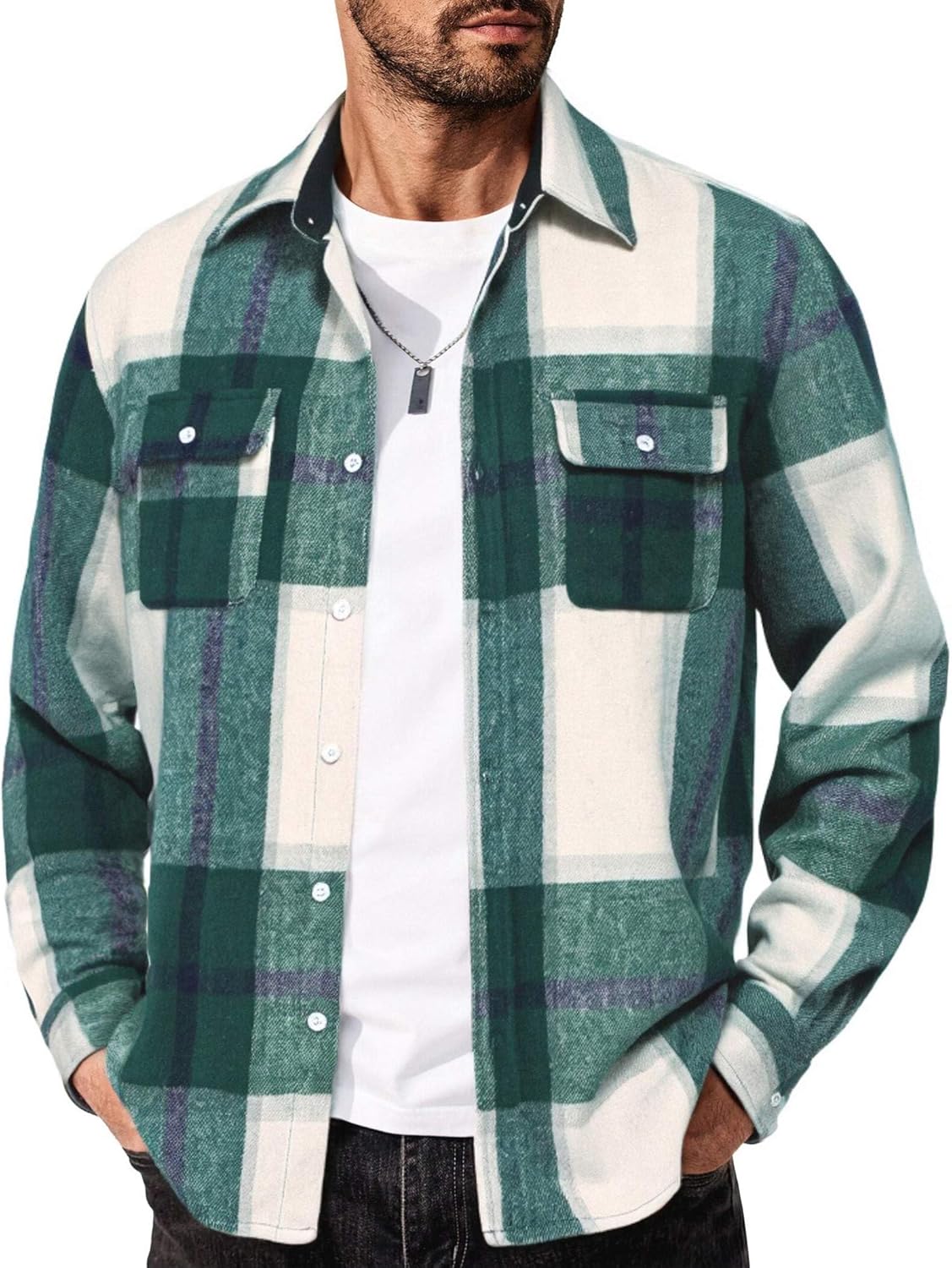 COOFANDY Men's Flannel Shirt Jacket for Casual Wear and Style