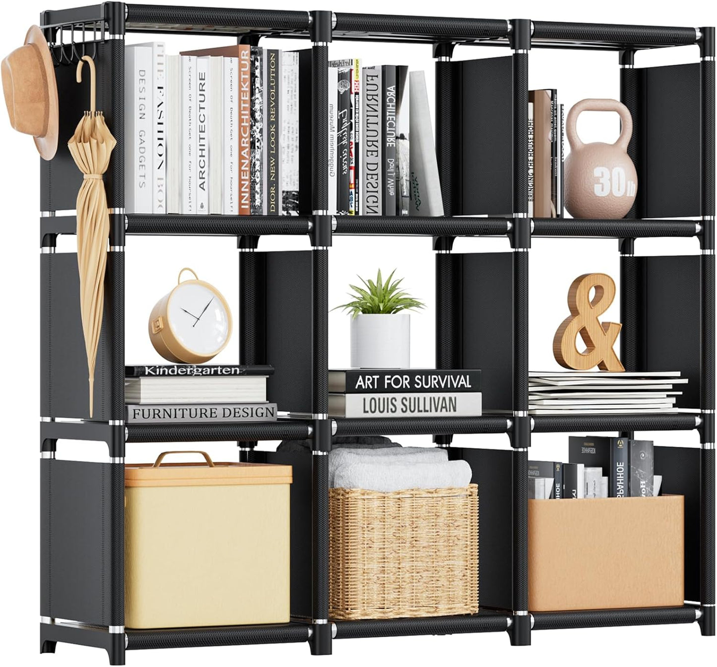 Mavivegue Book Shelf: 9 Cube Storage Organizer for Home Use