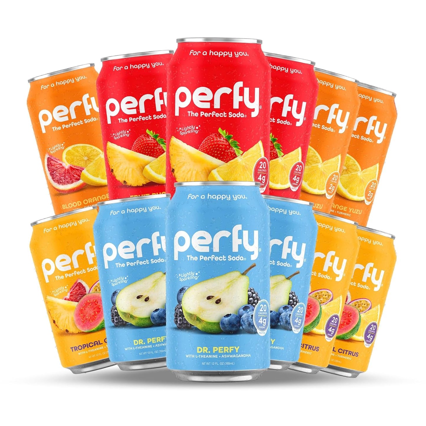PERFY Caffeine Free Healthy Soda Variety Pack for Every Mood