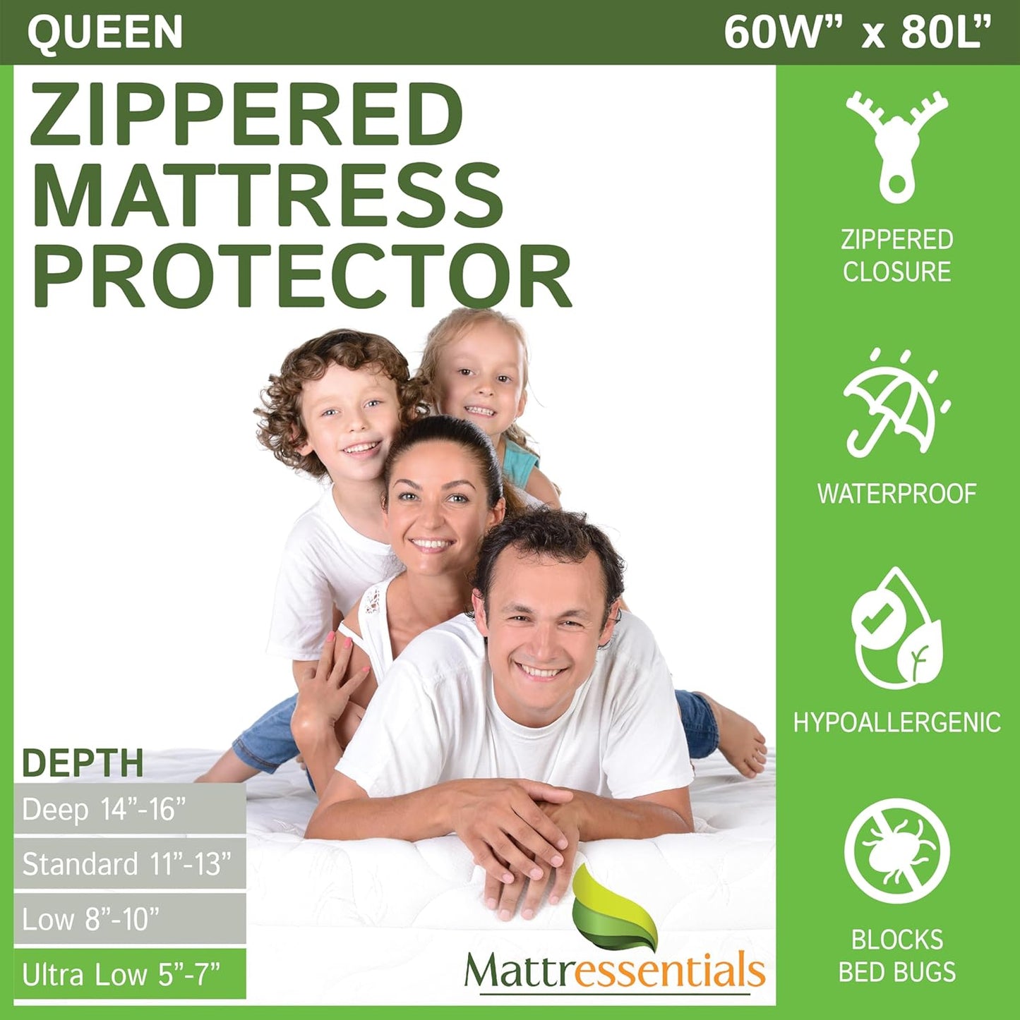 Zippered Queen Mattress Protector by Mattressentials