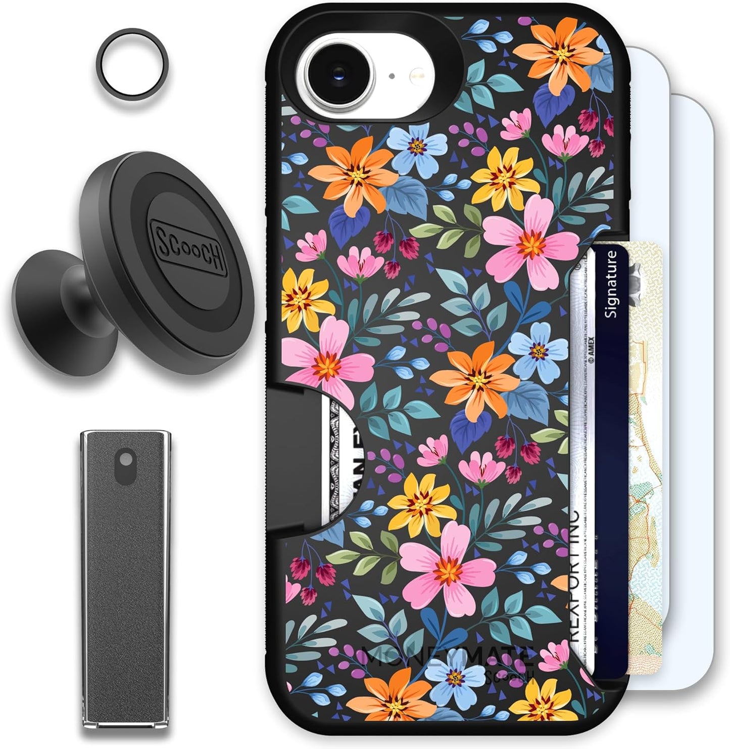 Scooch iPhone 16e Case with Card Holder and Moneymate Bundle