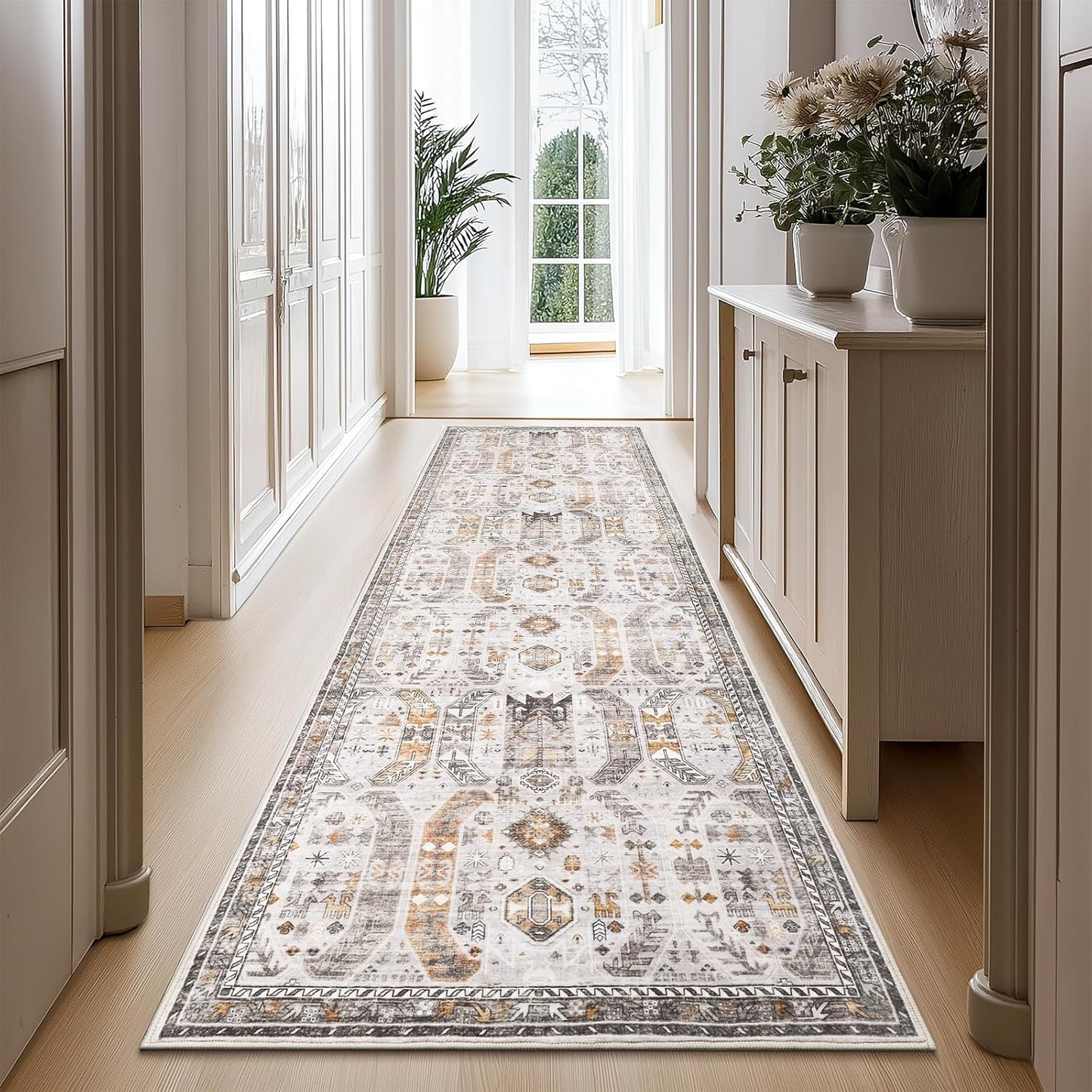 Non Slip Runner Rugs for Hallways and Kitchens - Stain Resistant