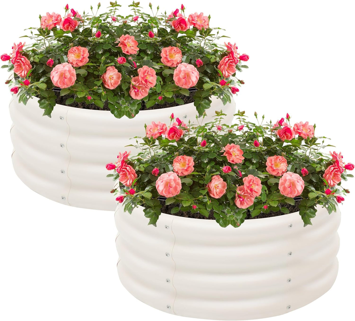2-Pack 2x1ft Galvanized Raised Garden Bed for Outdoor Planting
