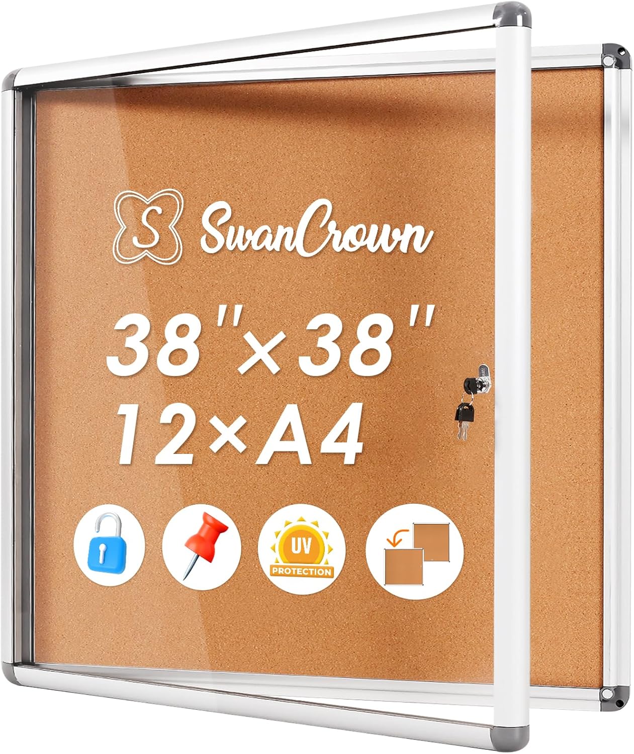 SWANCROWN Bulletin Board Case for Secure Display and Organization