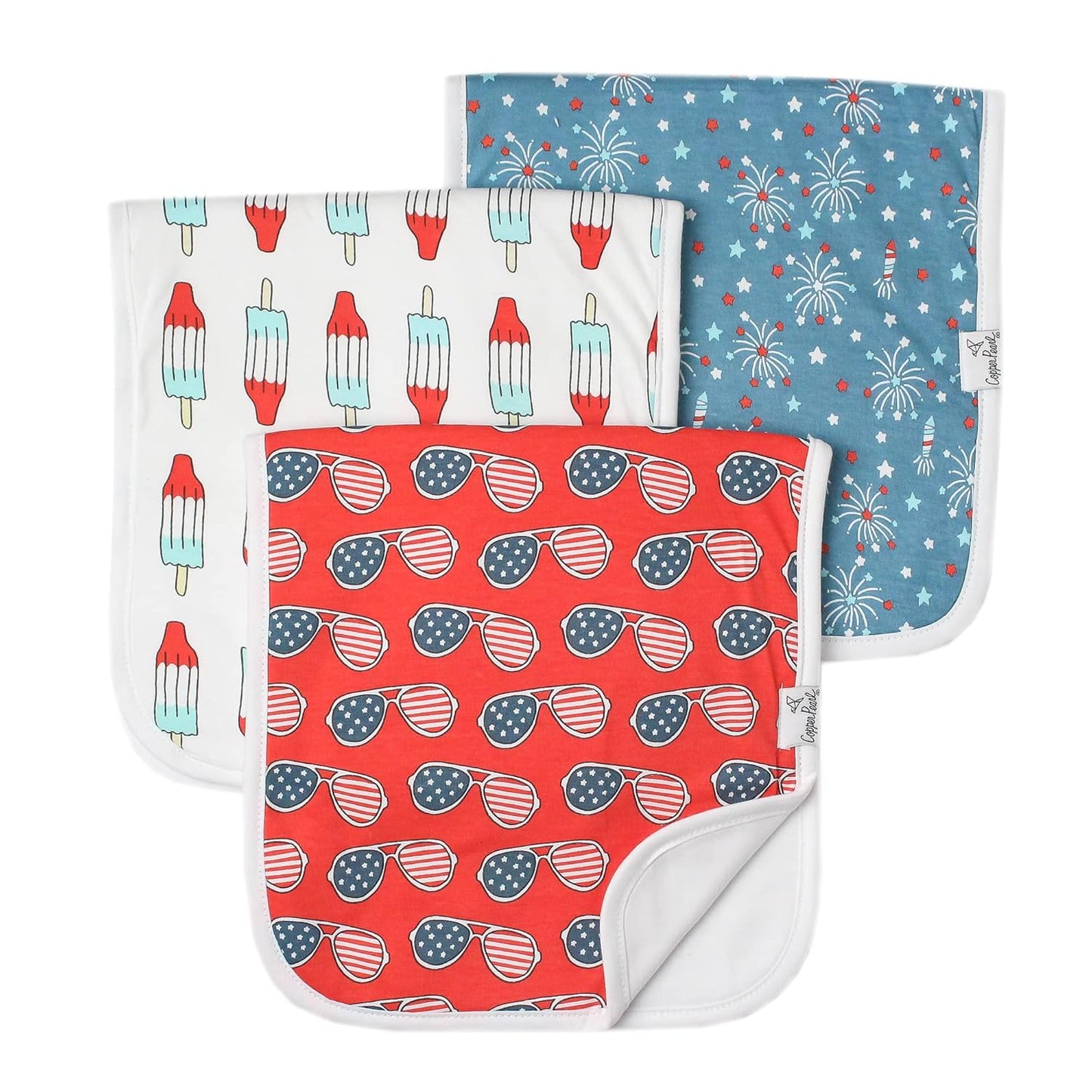 Copper Pearl Premium Burp Cloths - Extra Soft & Absorbent (3-Pack)