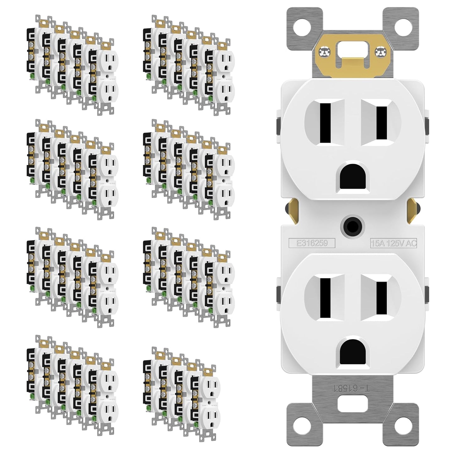 ENERLITES Duplex Receptacle Outlet for Residential Use, 40 Pack