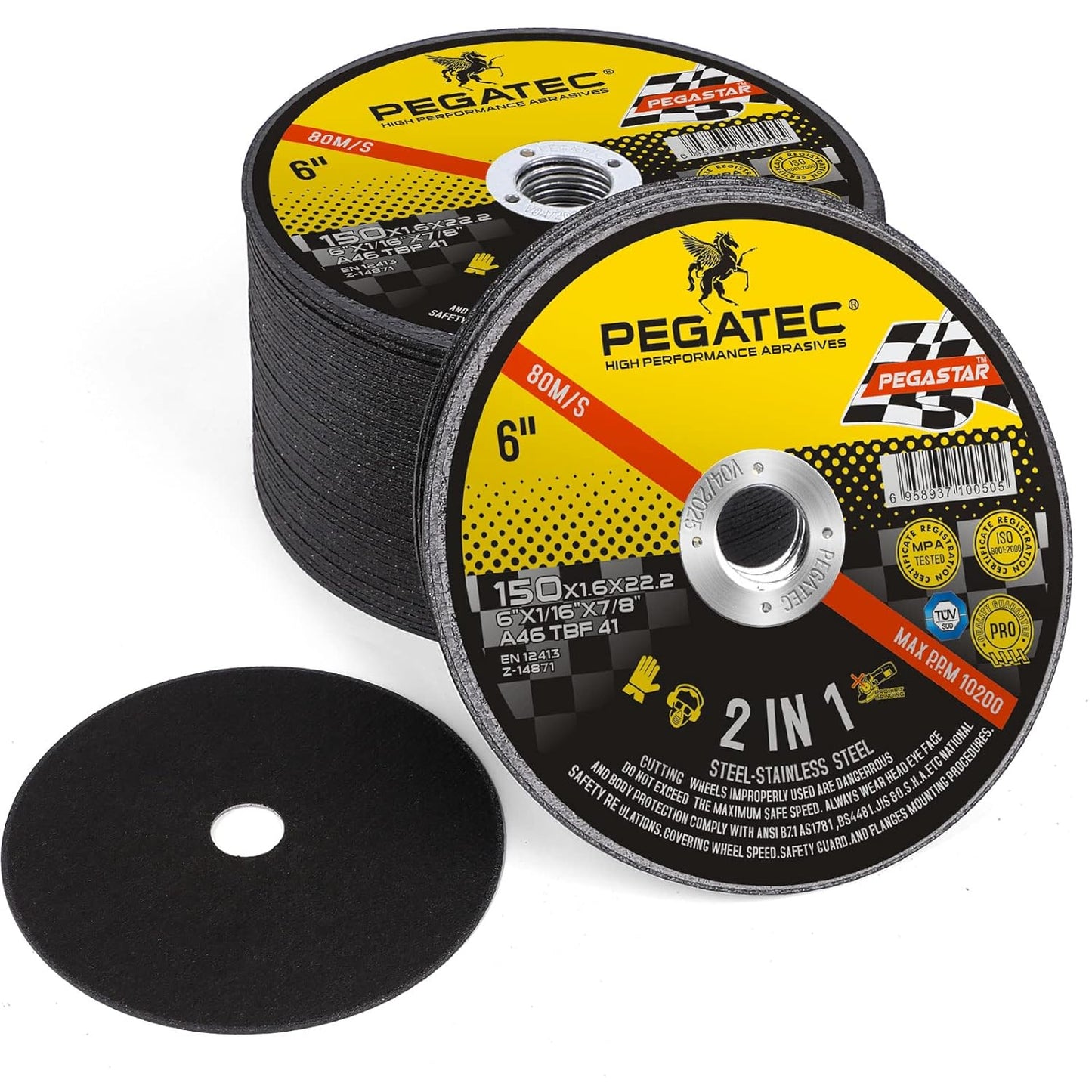 PEGATEC 6 Ultra-Thin Metal Cutting Discs - 50 Pack