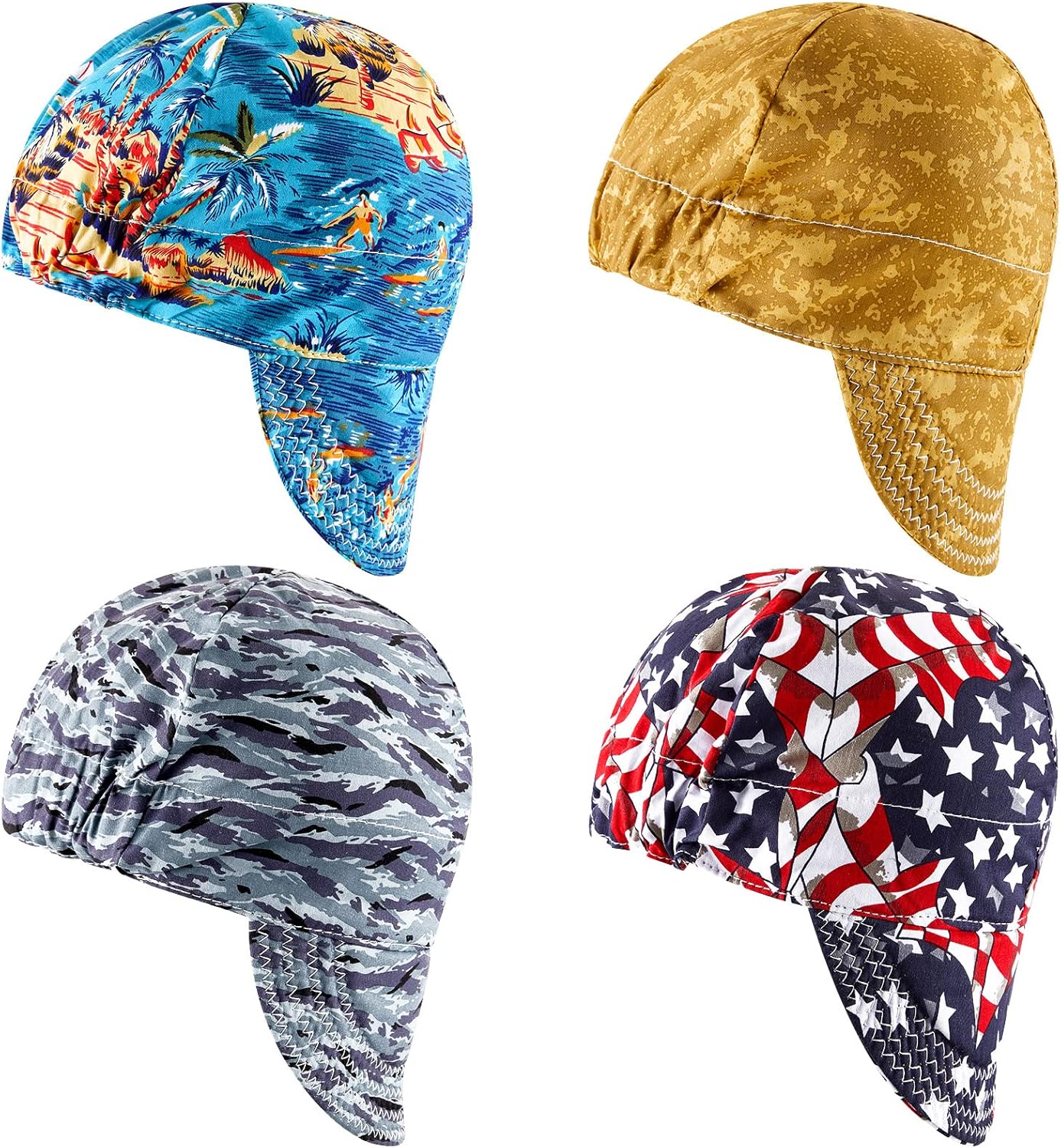 Welding Cap Set: Flame Resistant Cotton, Sweat Absorbing Mesh - Hercicy