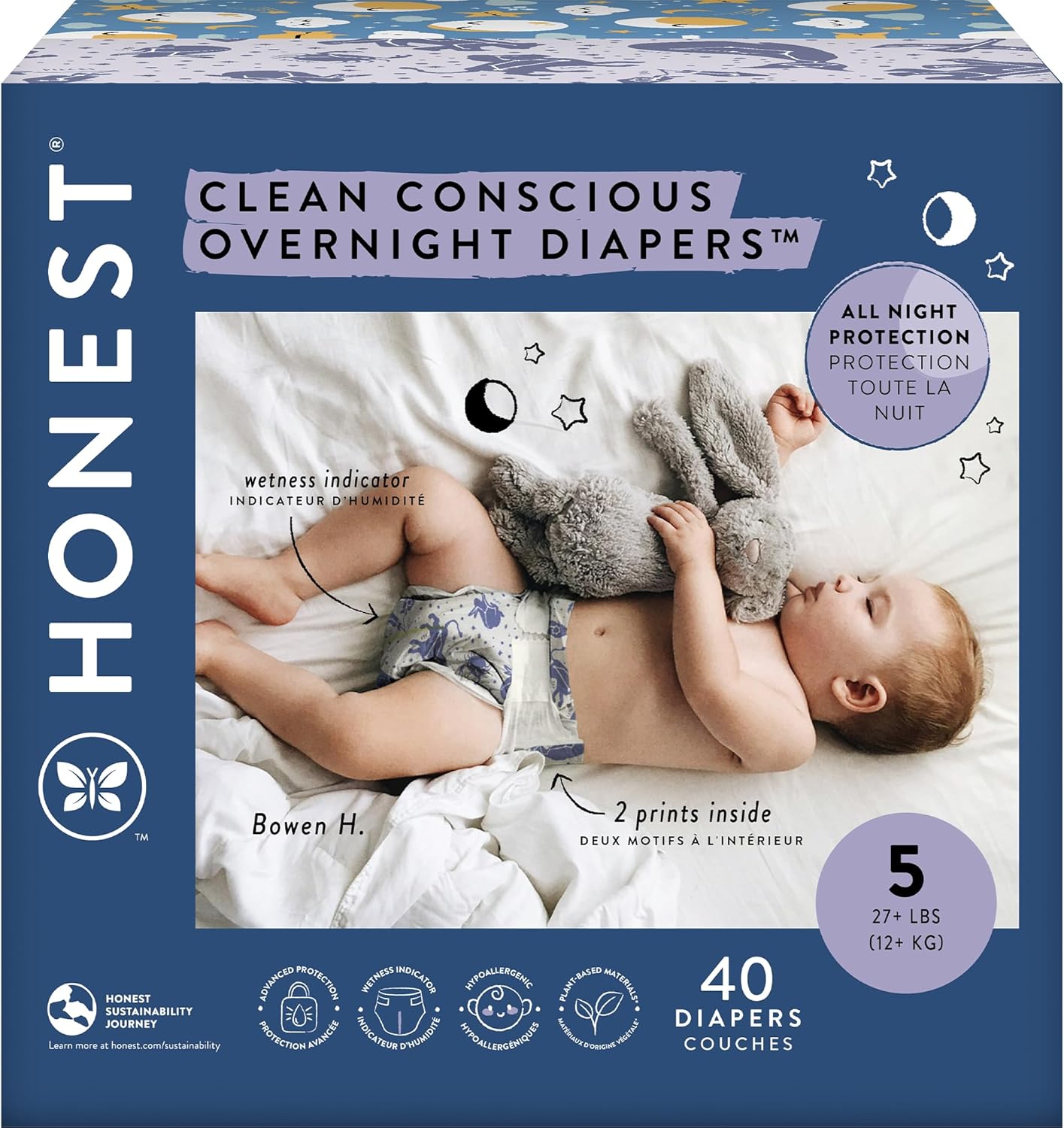 Plant-Based Overnight Diapers | Cozy Cloud + Star Signs