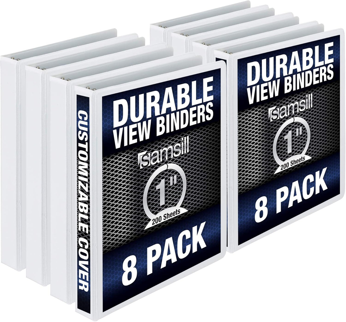 Durable 1 Inch Binder for School and Office Use, 8 Pack
