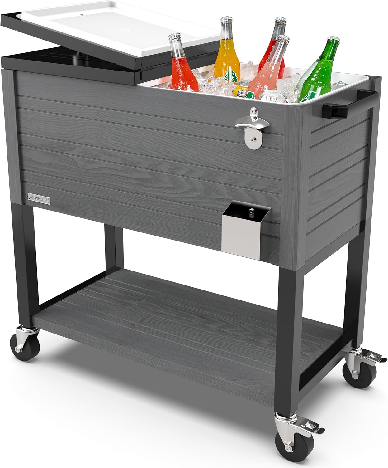 Permasteel 80 Quart Party Cooler with Wheels for Outdoor Fun