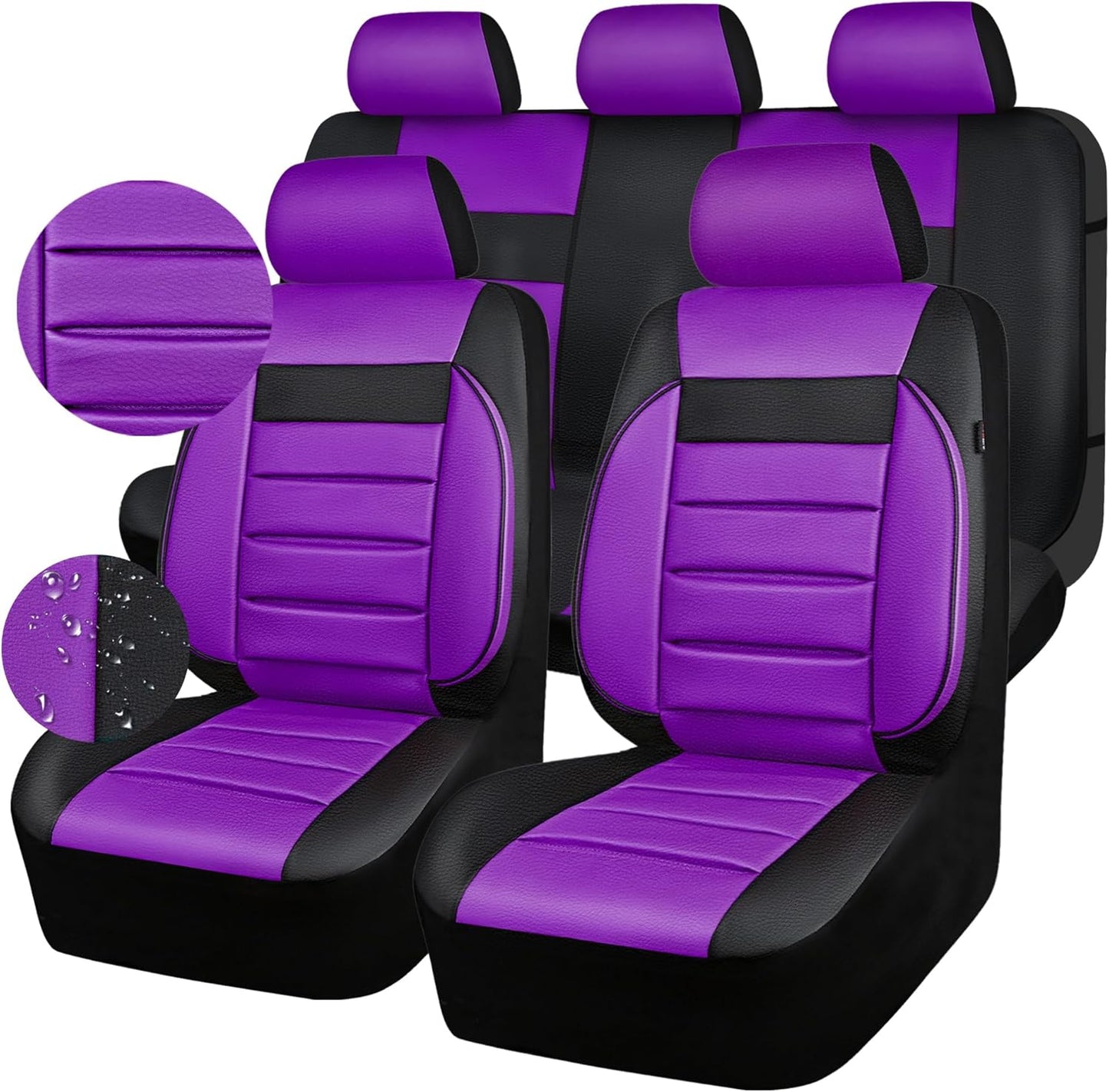 CAR PASS Leather Seat Covers Full Set for Luxury Comfort SUV