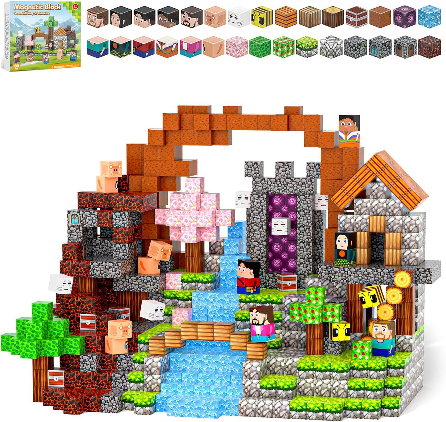 100PCS Magnetic Blocks for Kids - Creative Building Fun