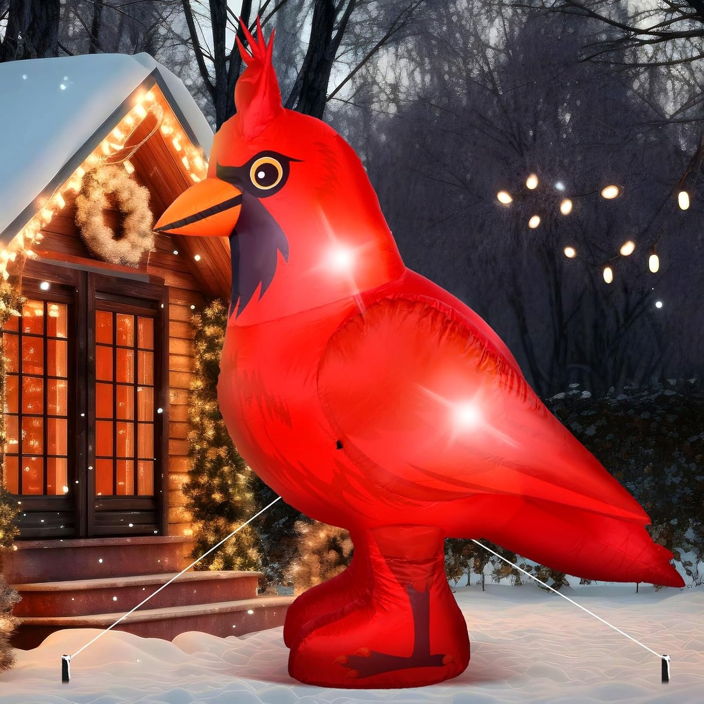 5 ft Christmas Inflatable Cardinal Bird with LED Lights for Yard