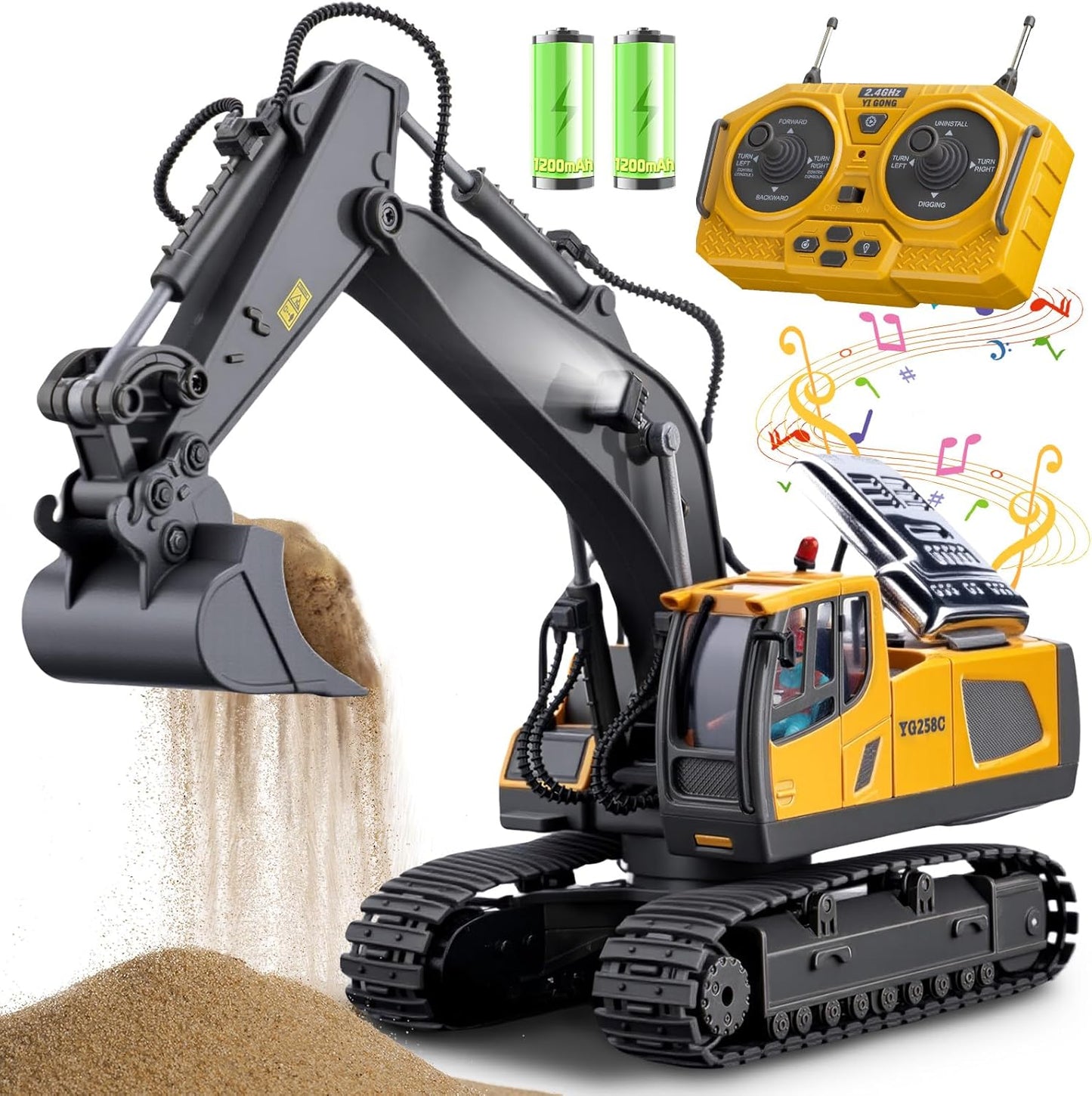 Remote Control Excavator Toys for Kids - 11 Channel Fun