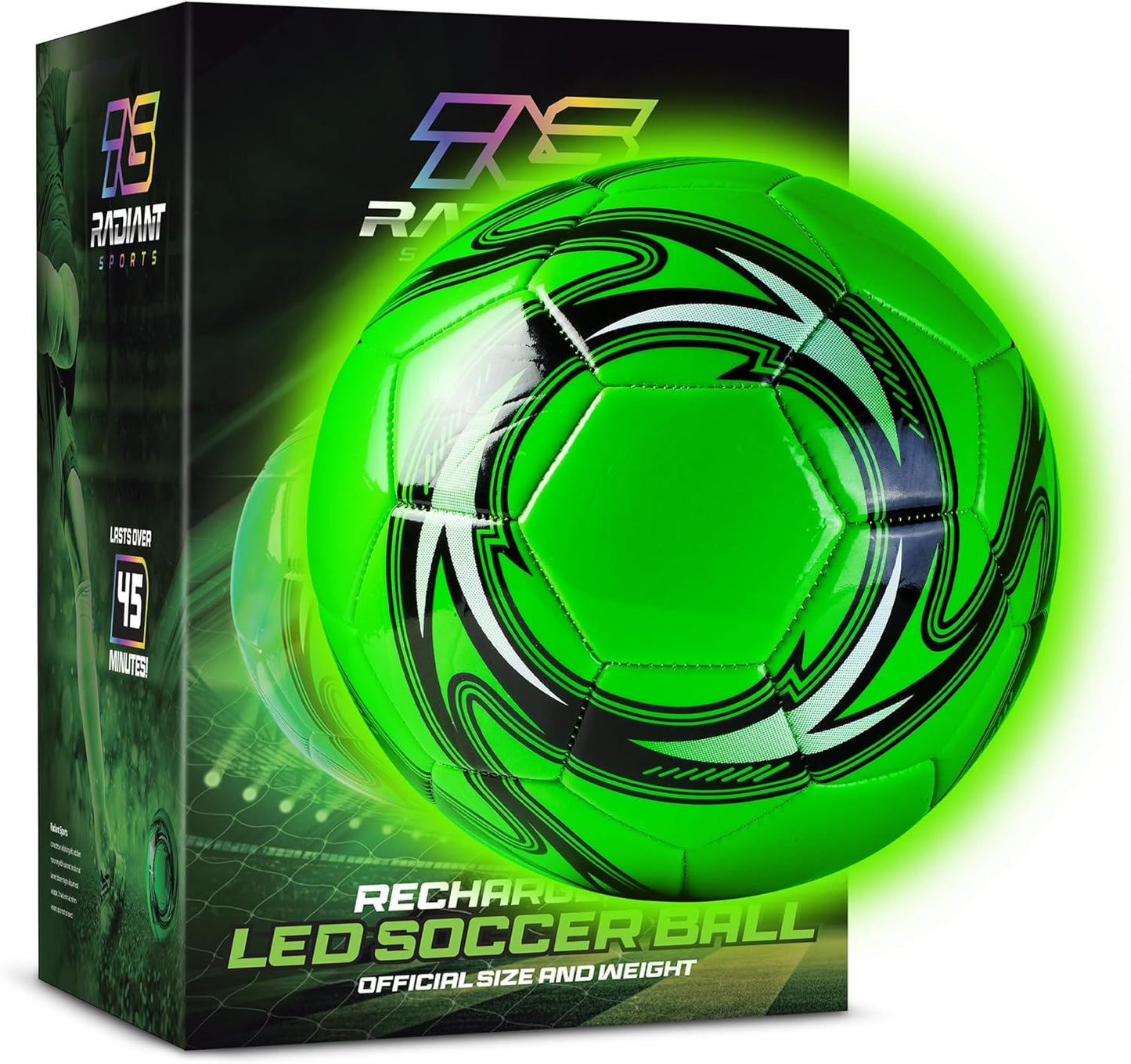 LED Light Up Soccer Ball - Rechargeable Glow in The Dark Fun