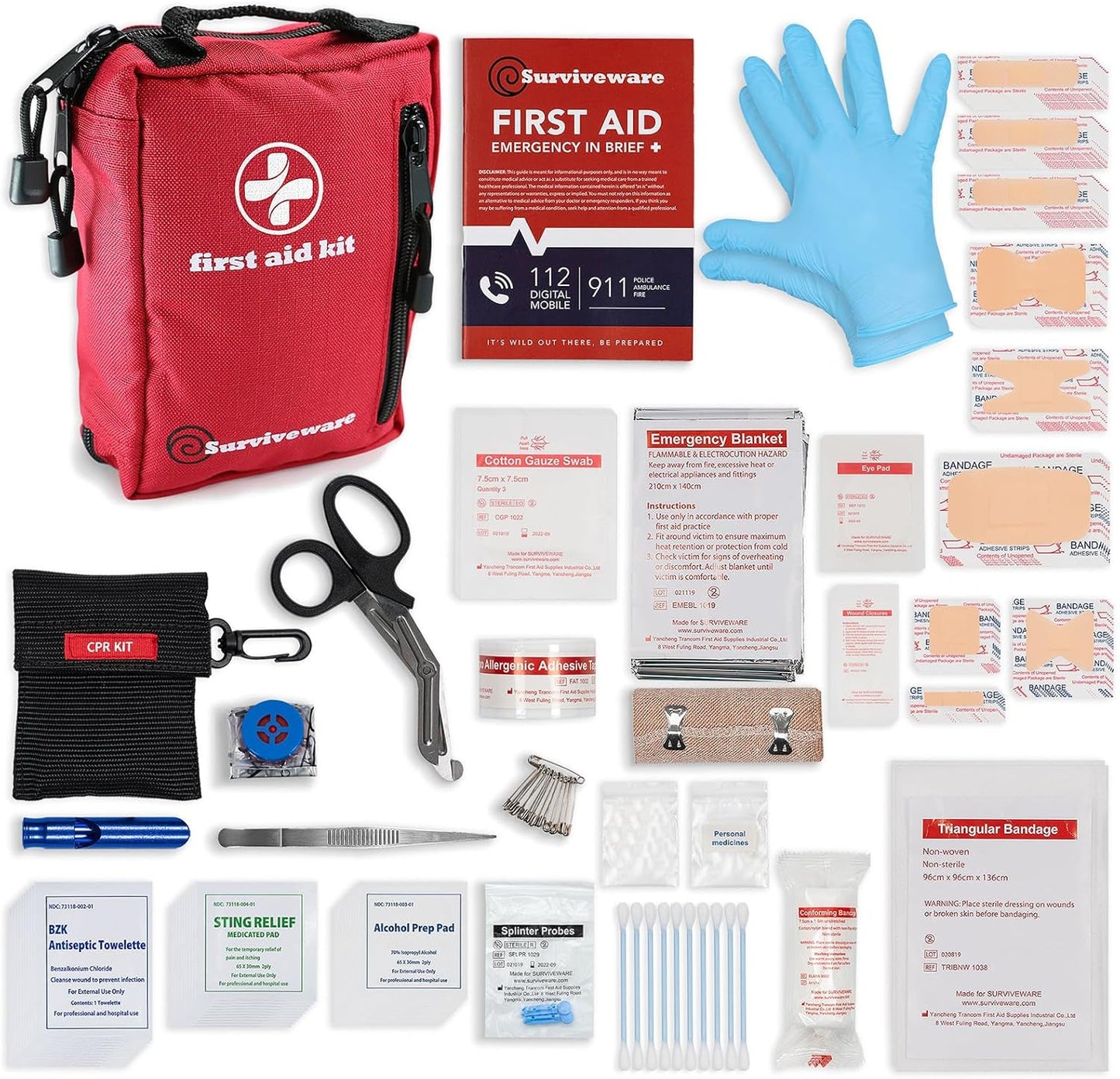 Premium 98-Piece Survival First Aid Kit - All-in-One Solution
