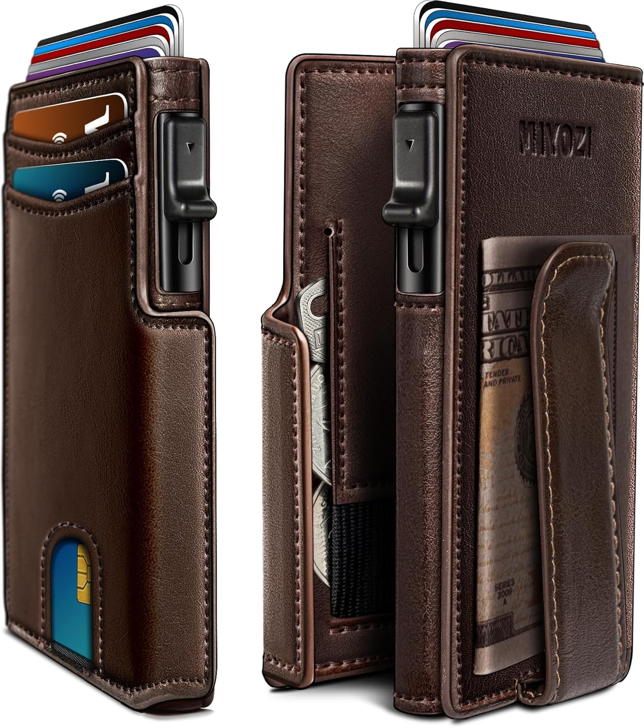 Slim Smart Front Pocket Wallet with Money Clip and RFID Blocking