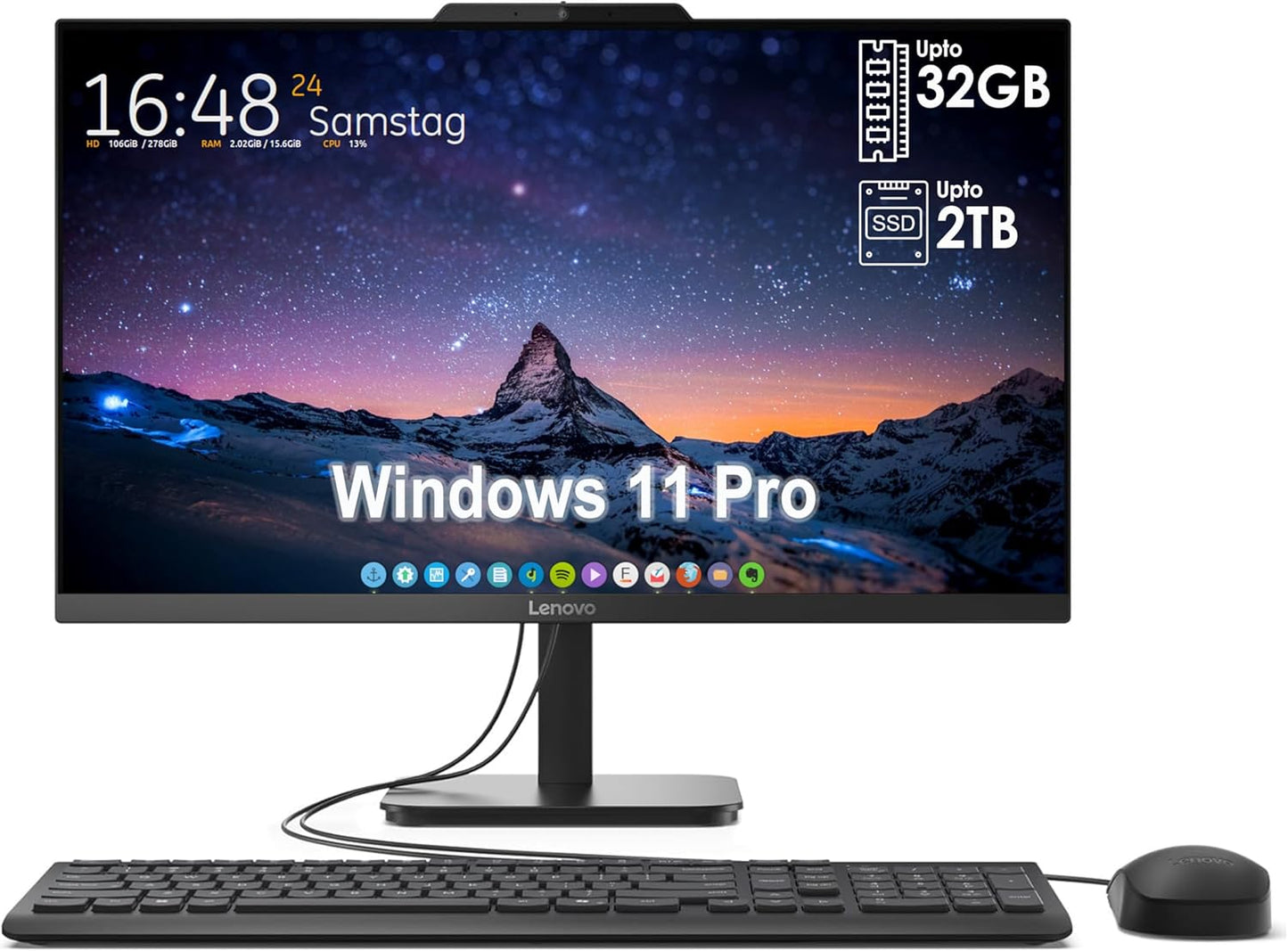 Lenovo 24 All-in-One Desktop with Intel 4-Core Processor