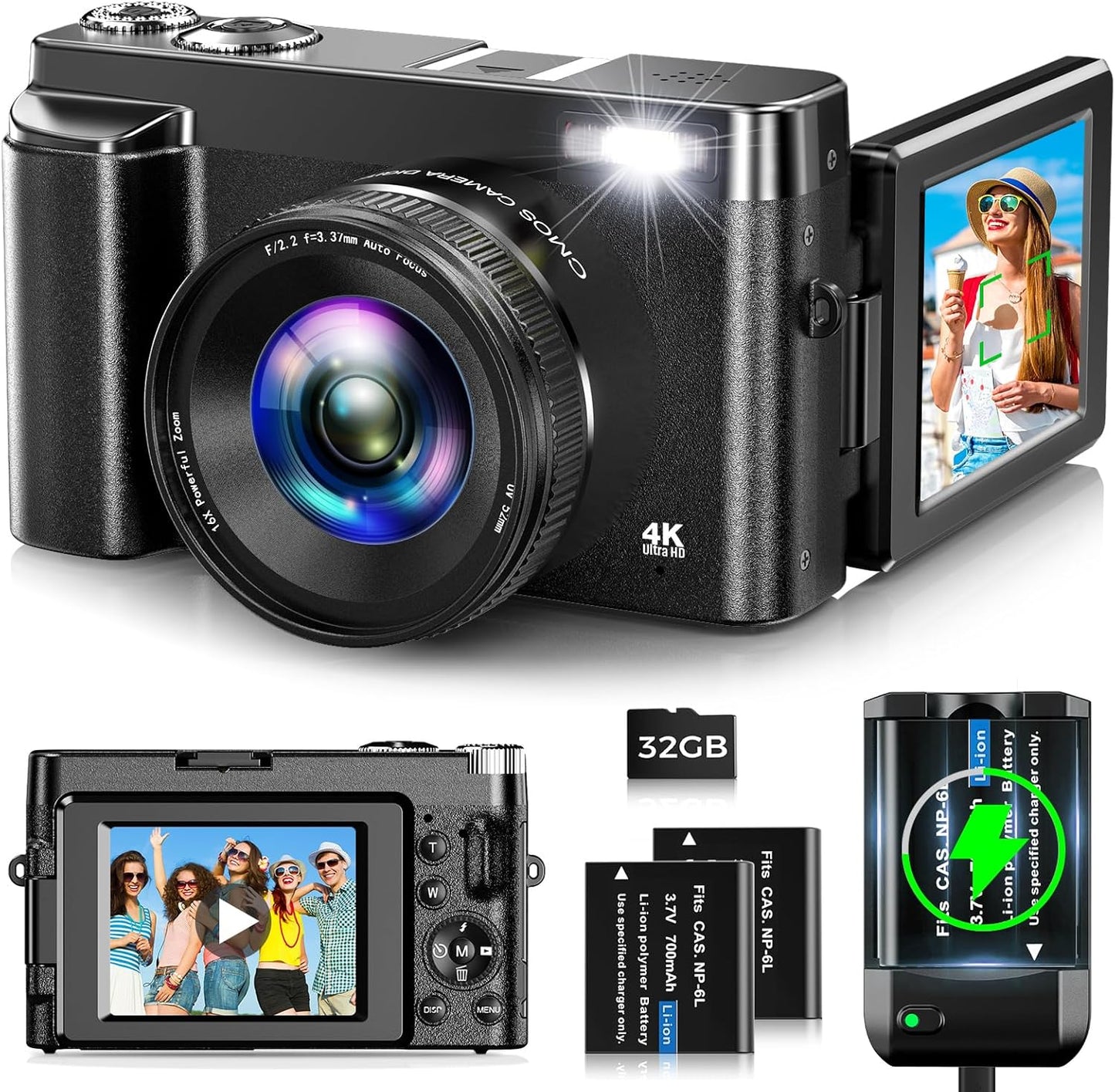 48MP Autofocus 4K Vlogging Camera - Compact & Sharp Captures