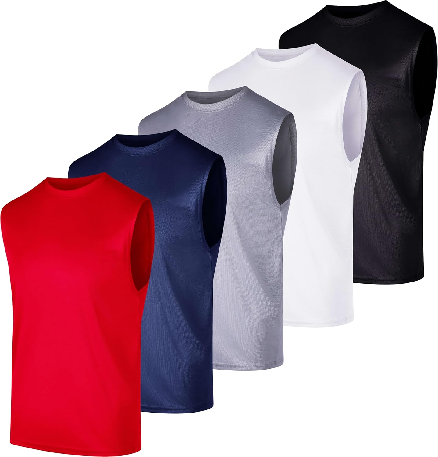 Real Essentials Men's Mesh Active Tank Top - 5 Pack for Training