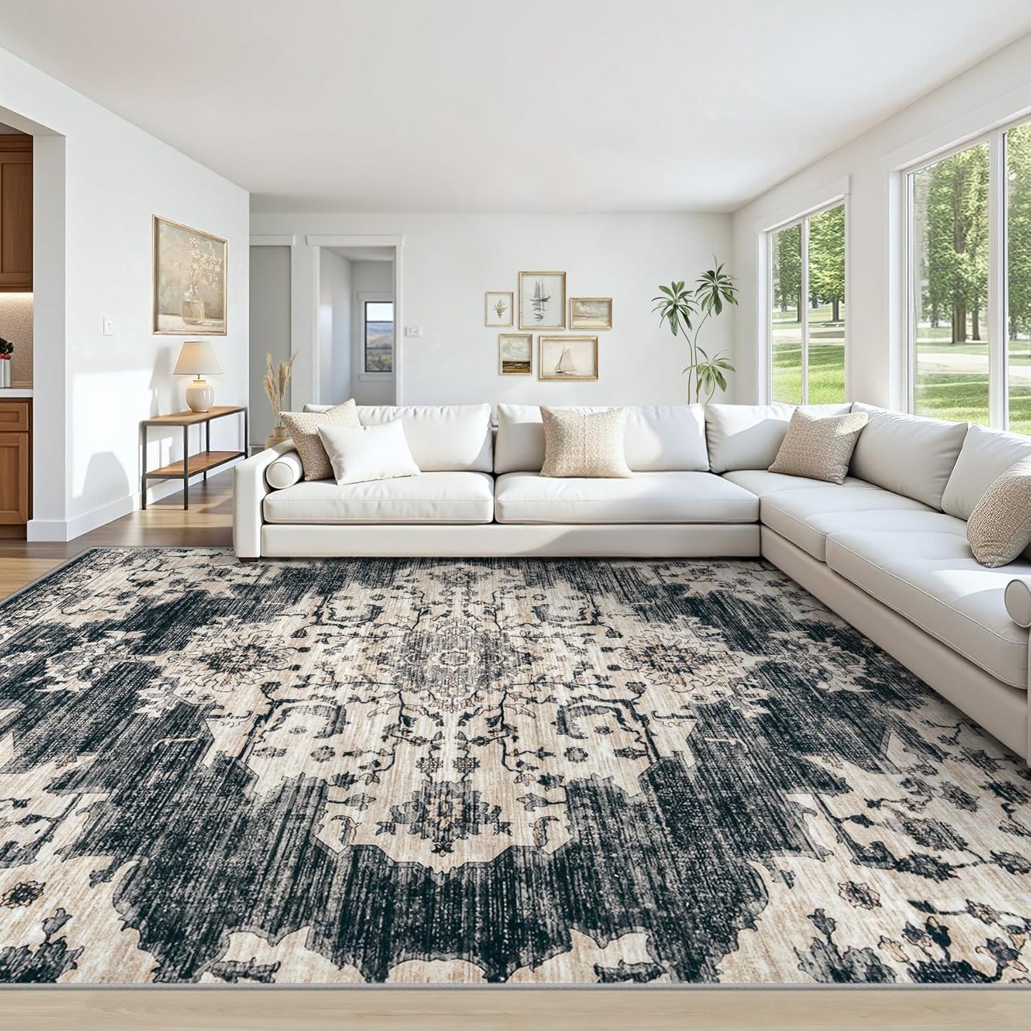 10x12 Area Rugs Washable Vintage Living Room Carpet Non-Slip