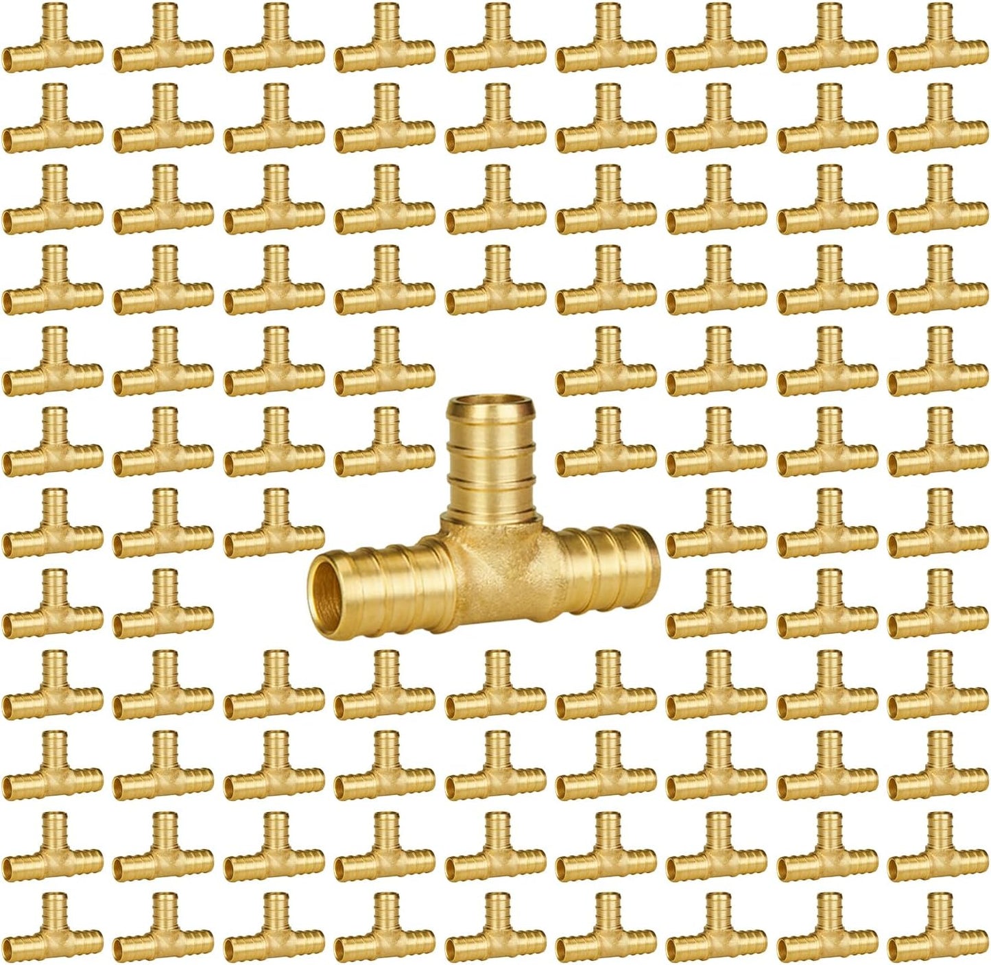 SUNGATOR 100-Pack 1/2 Inch PEX Tee Fittings for Plumbing Needs