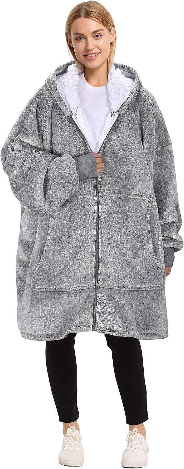 Catalonia Zip Up Blanket Hoodie Sweatshirt for Cozy Comfort