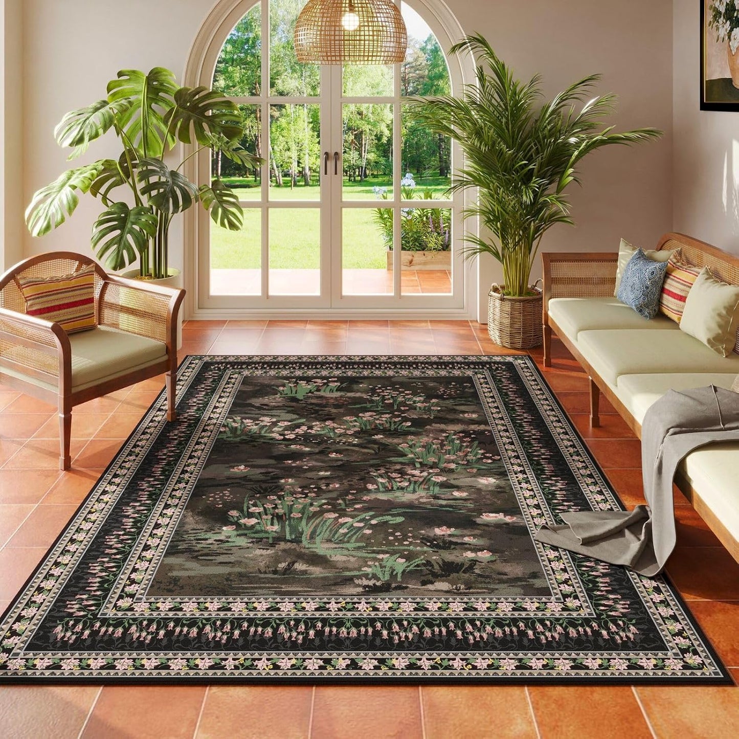 Impressionist-Style 4x6 Rug for Bedroom and Living Spaces