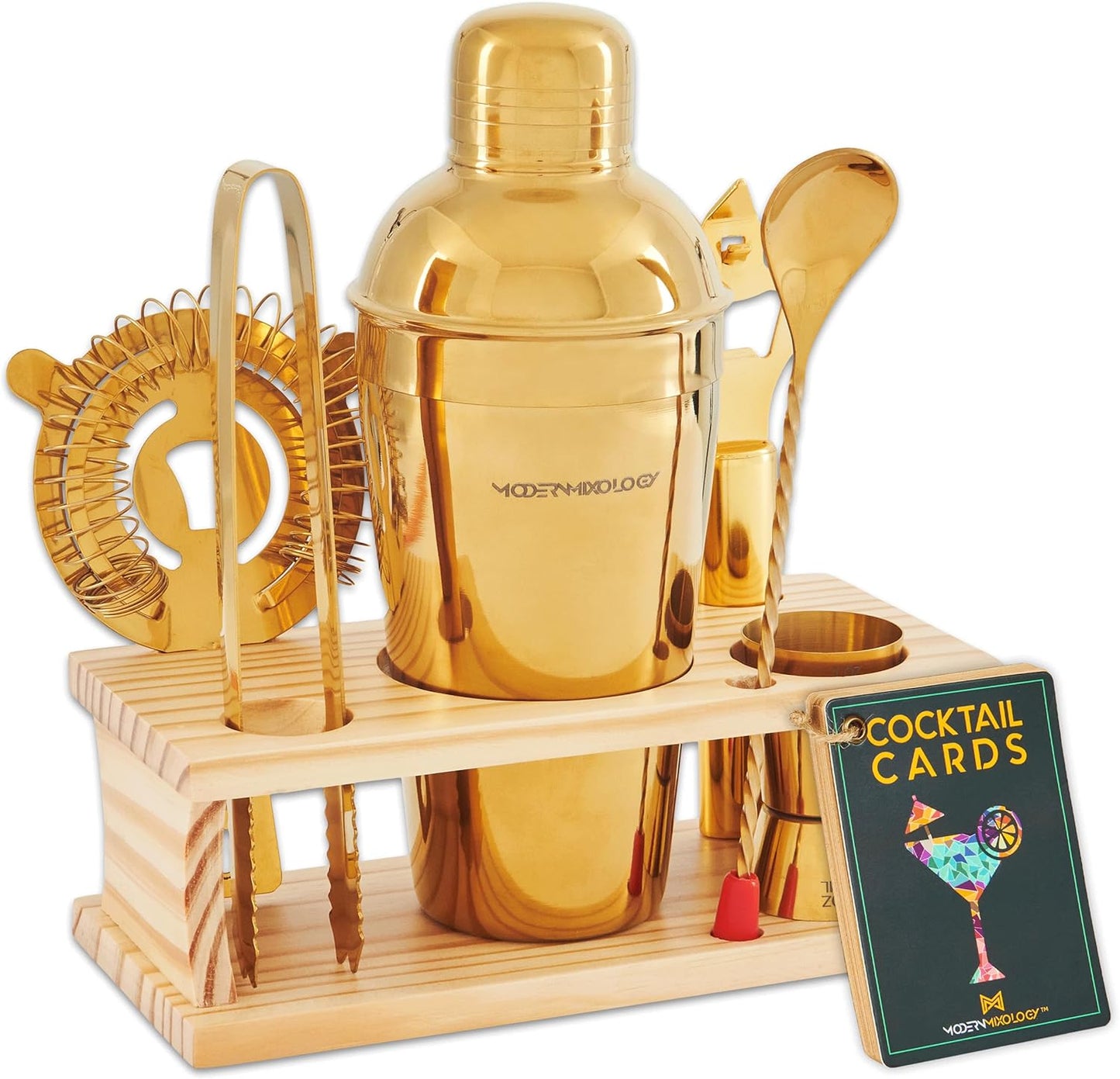 Mixology Bartender Kit - 8-Piece Gold Cocktail Shaker Set