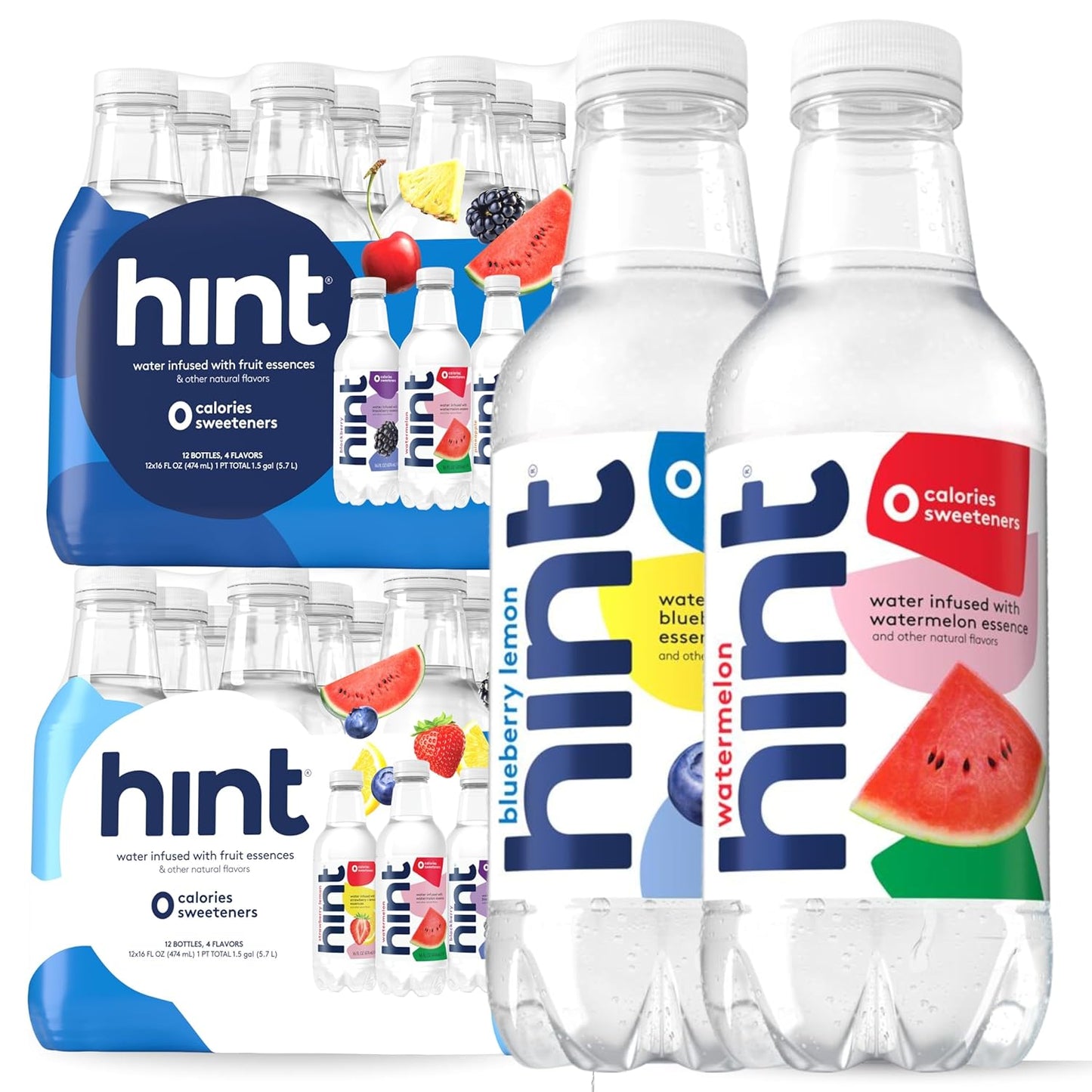 Hint Bottled Water Variety Pack - Flavored Purified Water