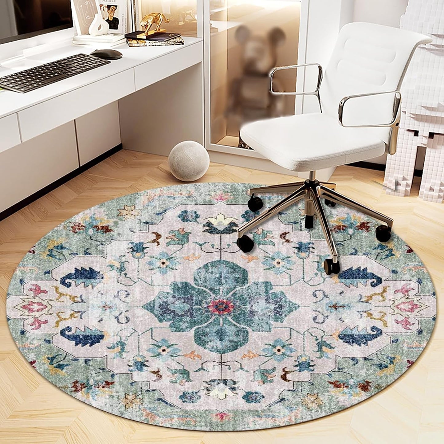 Vintage Gaming Chair Mat, Anti-Slip Rounddesk Rug - HeavyOff