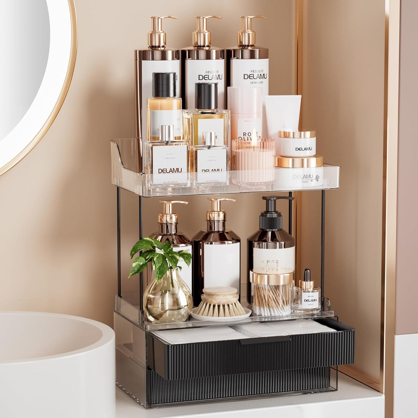 Delamu Bathroom Organizers and Storage for Makeup and More