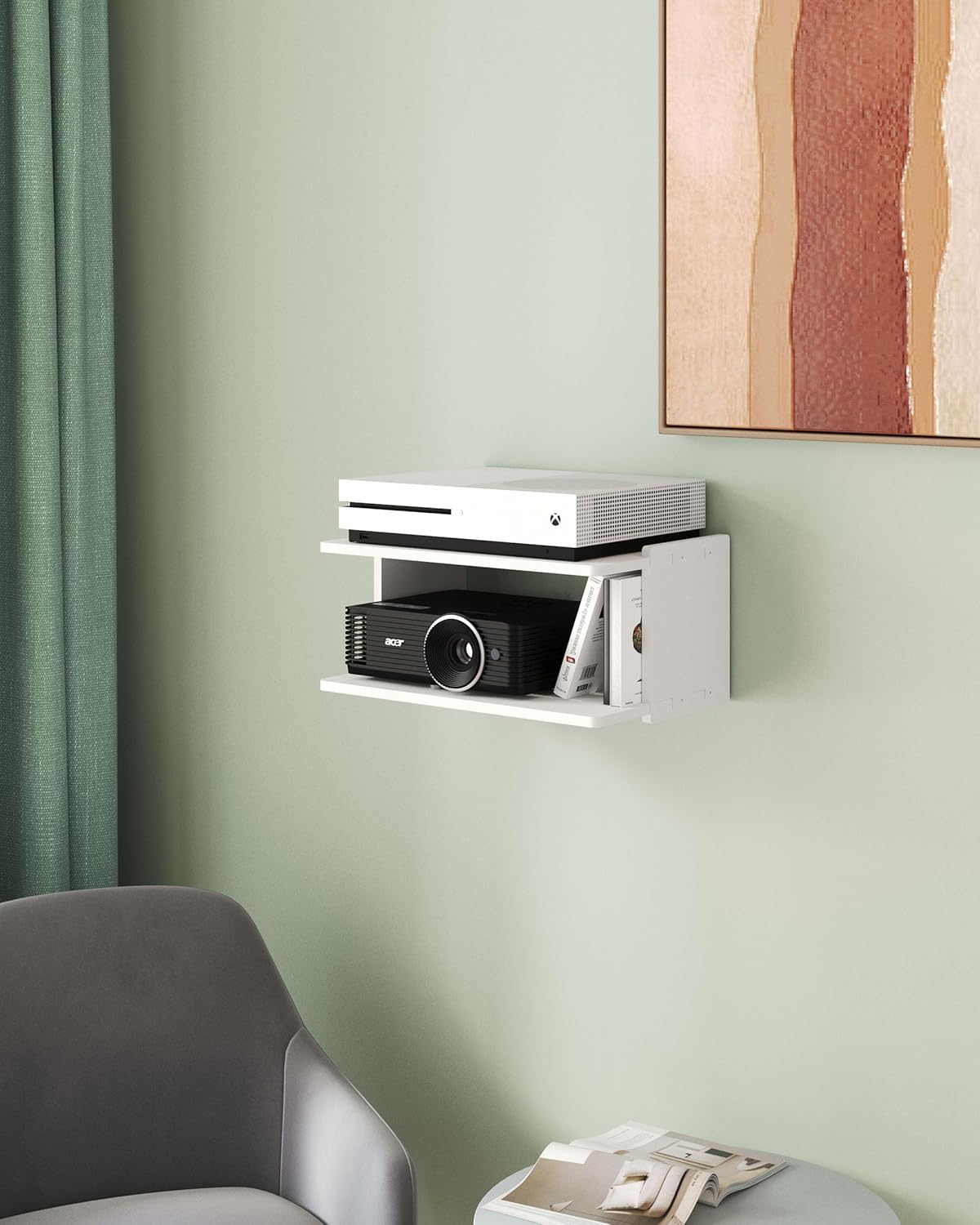 Wall-Mounted Projector Shelf - Space-Saving Entertainment Solution
