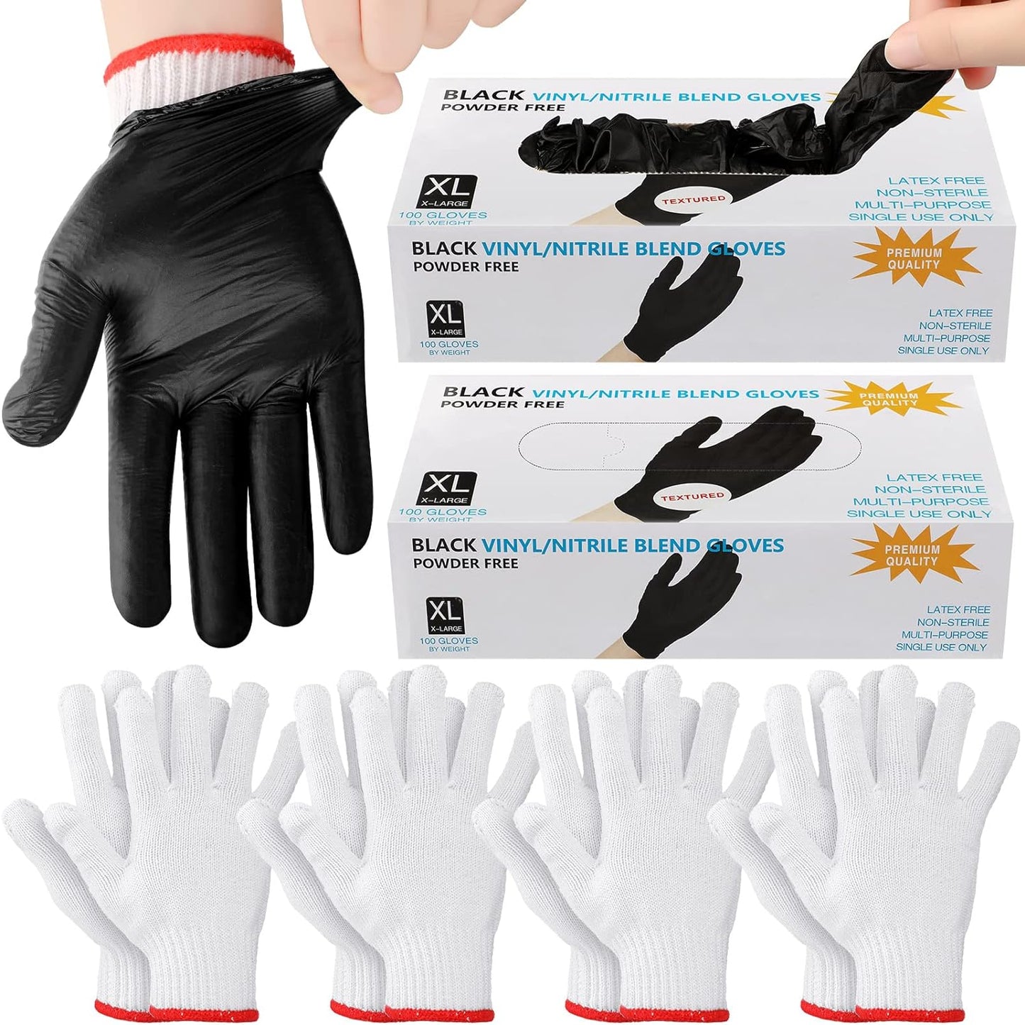 200 Pcs BBQ Gloves Set with Cotton Liners - Janmercy