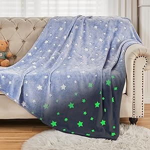 Glow in The Dark Throw Blanket for Kids - Cozy Flannel Fleece