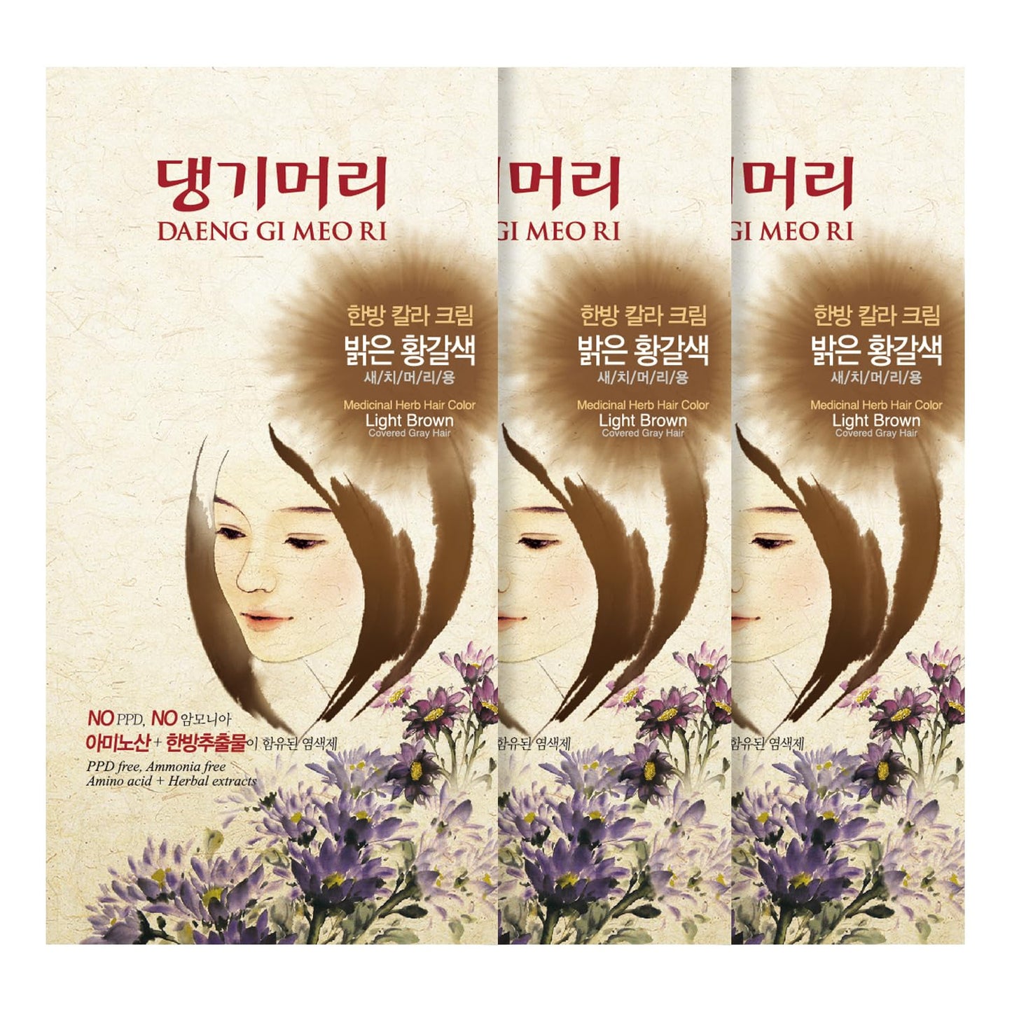 Daeng Gi Meo Ri Herbal Hair Dye Color Cream for Gray Coverage
