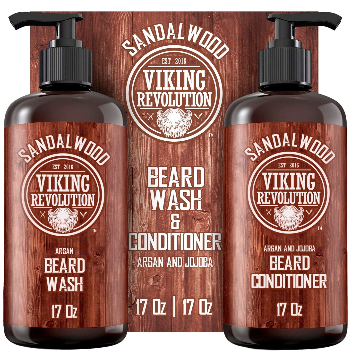 Viking Revolution Beard Wash & Conditioner Set for Healthy Growth