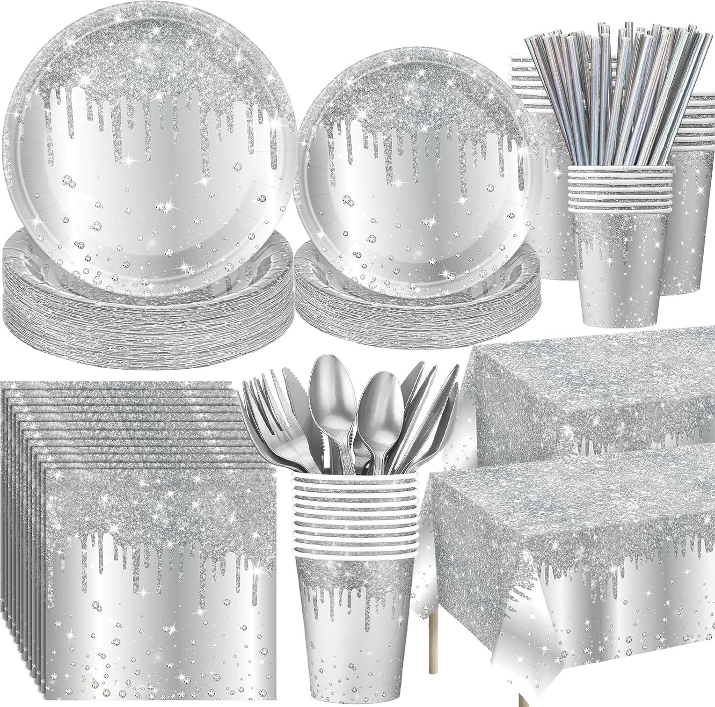 452 Pcs Silver Birthday Party Decorations for Memorable Events