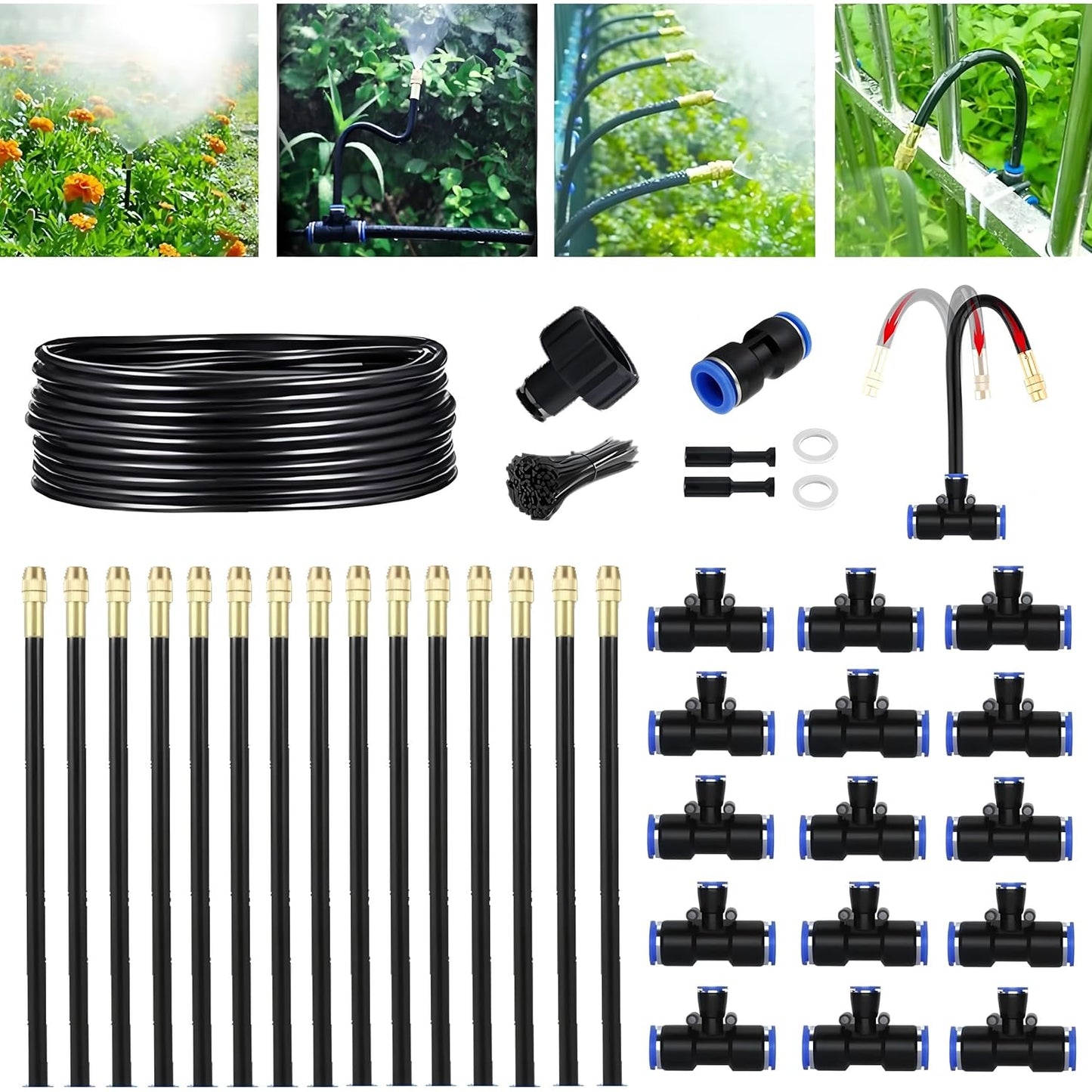 49.21Ft Greenhouse Drip Irrigation Kit for Efficient Watering